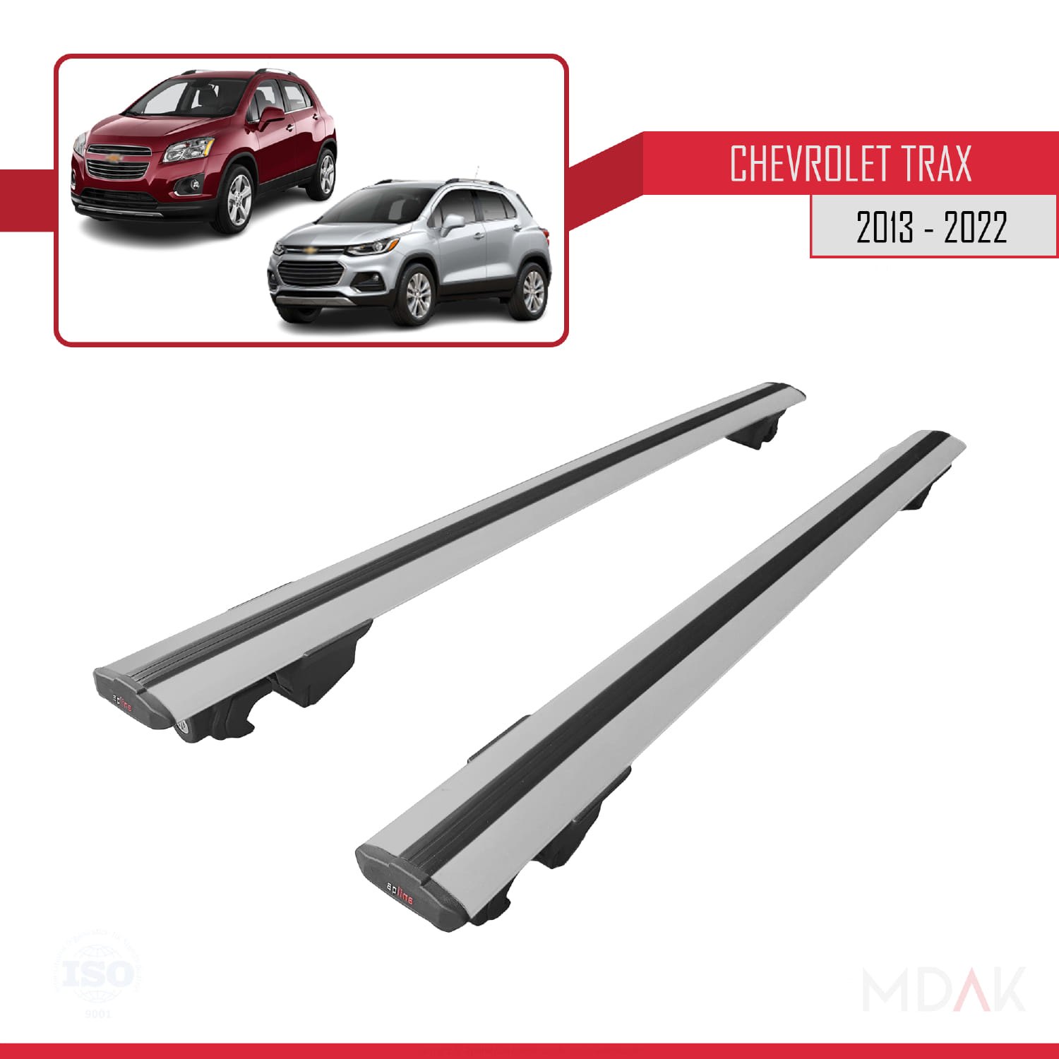 Chevrolet Trax (U200) 2013-2022 Arası ile Uyumlu HOOK Model Ara Atkı Tavan Barı Gri 2 Adet - Görsel 4