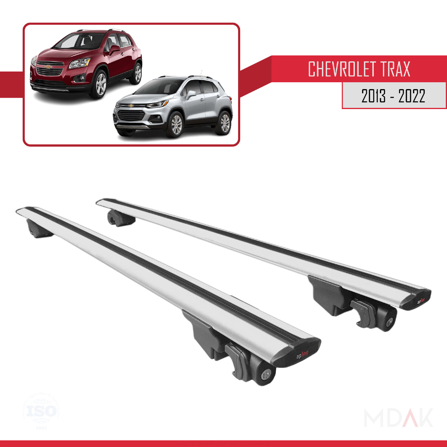 Chevrolet Trax (U200) 2013-2022 Arası ile Uyumlu HOOK Model Ara Atkı Tavan Barı Gri 2 Adet - Görsel 9