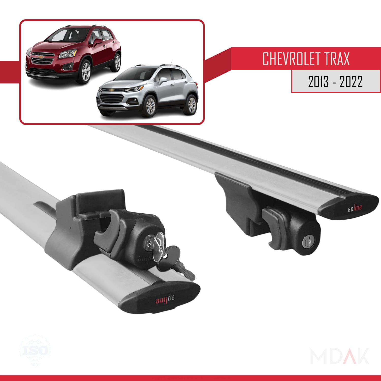 Chevrolet Trax (U200) 2013-2022 Arası ile Uyumlu HOOK Model Ara Atkı Tavan Barı Gri 2 Adet - Görsel 5