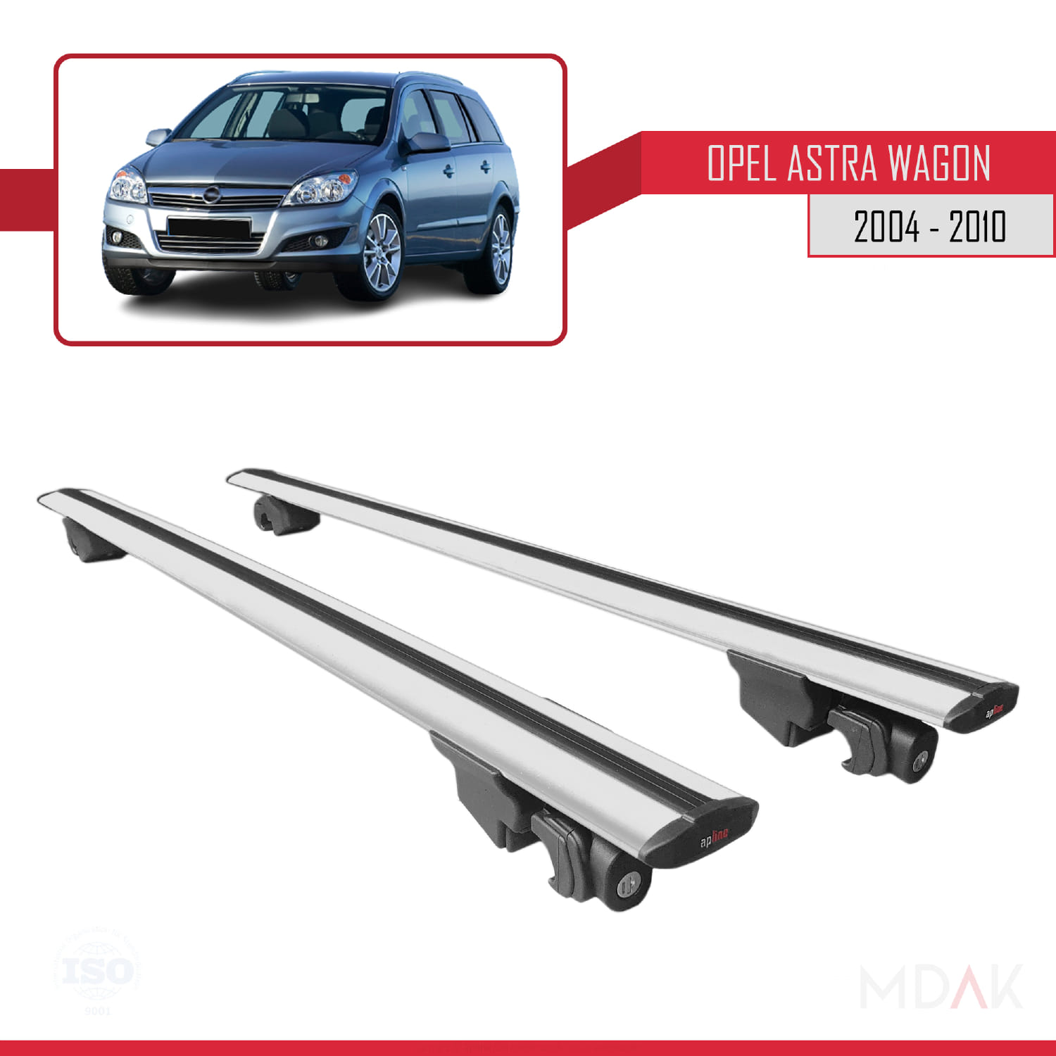 Opel Astra H (A04) SW 2004-2010 Arası ile Uyumlu HOOK Model Ara Atkı Tavan Barı Gri 2 Adet - Görsel 9