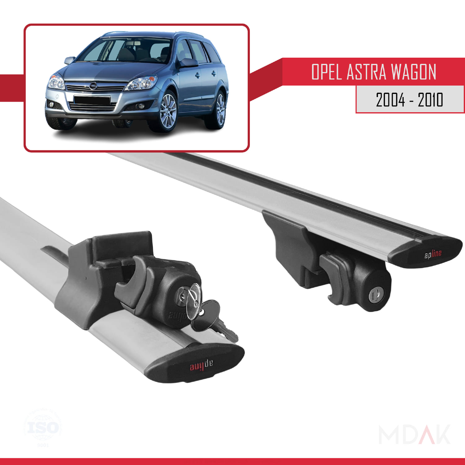 Opel Astra H (A04) SW 2004-2010 Arası ile Uyumlu HOOK Model Ara Atkı Tavan Barı Gri 2 Adet - Görsel 5