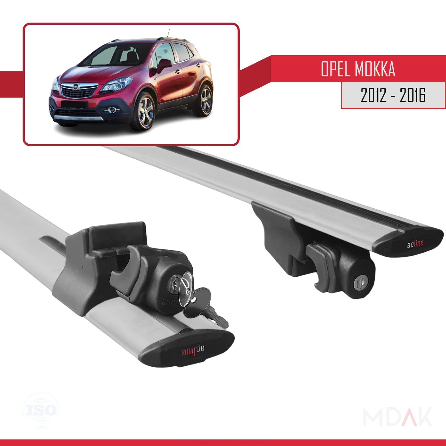 Opel Mokka A (J13) 2012-2016 Arası ile Uyumlu HOOK Model Ara Atkı Tavan Barı Gri 2 Adet - Görsel 5