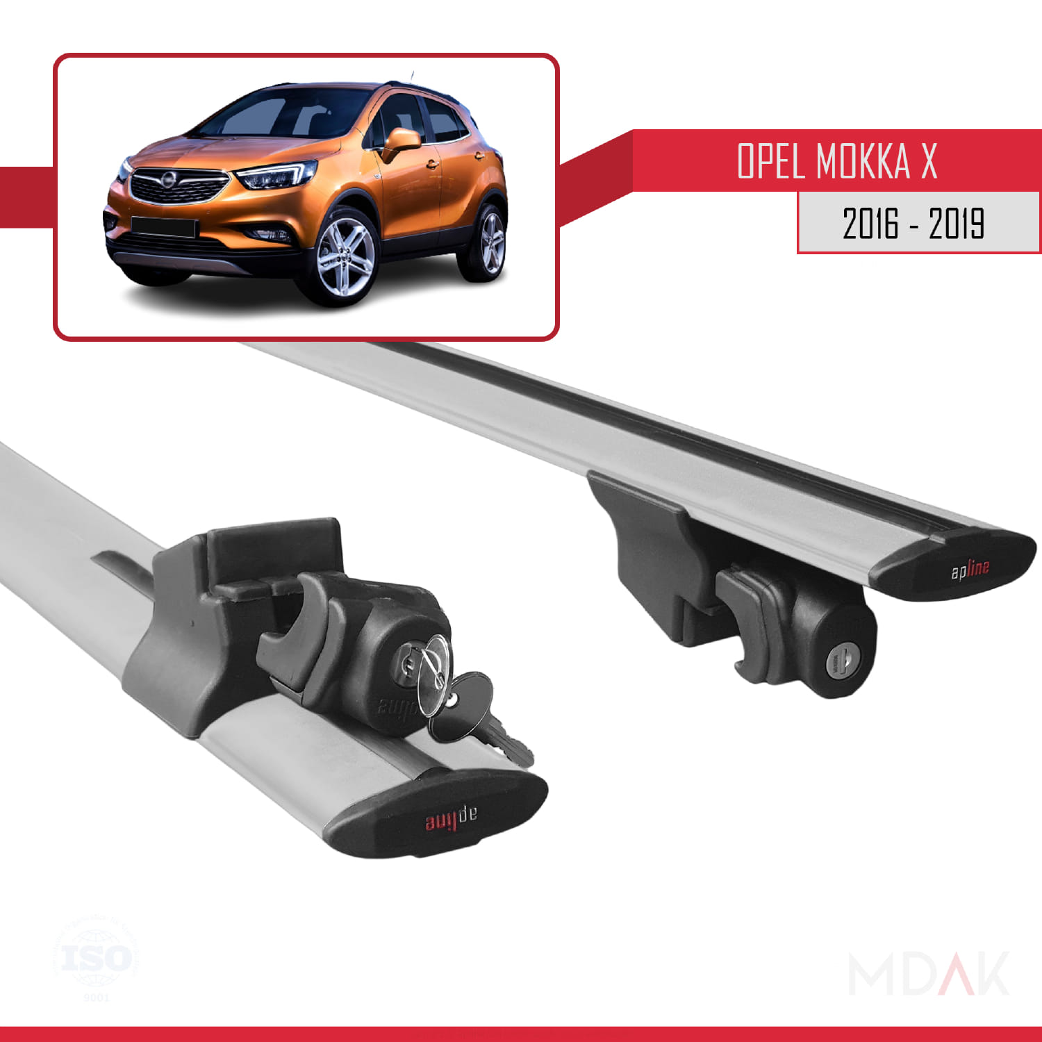 Opel Mokka X (J13) 2016-2019 Arası ile Uyumlu HOOK Model Ara Atkı Tavan Barı Gri 2 Adet - Görsel 5