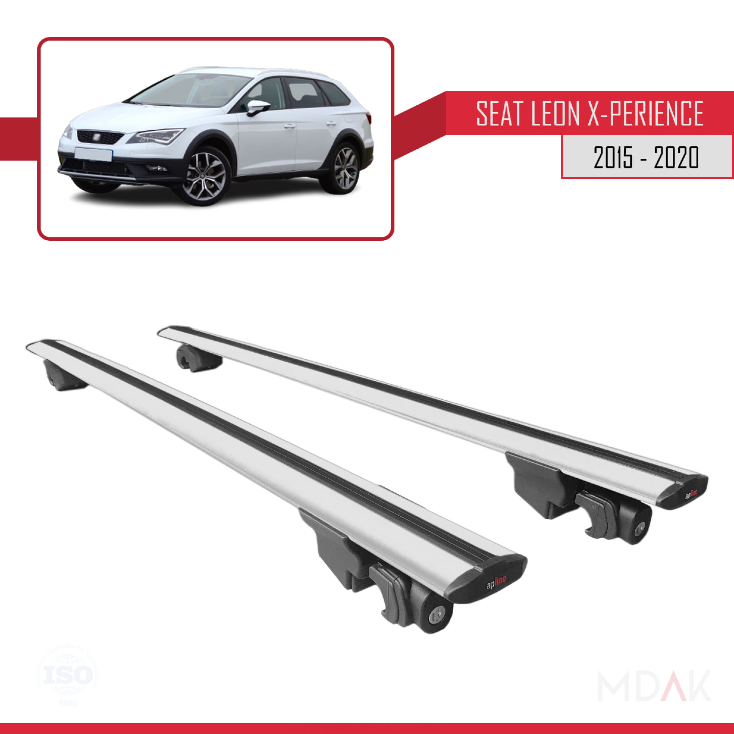 Seat Leon 3 (5F) X-Perience 2015-2020 Arası ile Uyumlu HOOK Model Ara Atkı Tavan Barı Gri 2 Adet - Görsel 9