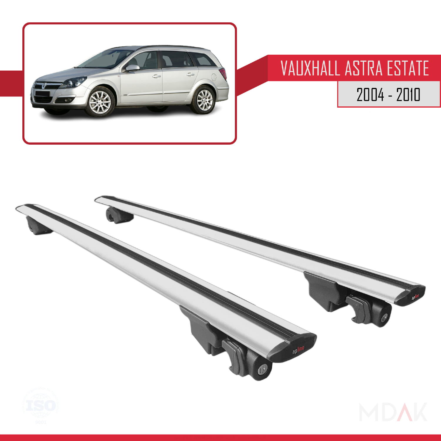 Vauxhall Astra H (A04) SW 2004-2010 Arası ile Uyumlu HOOK Model Ara Atkı Tavan Barı Gri 2 Adet - Görsel 9