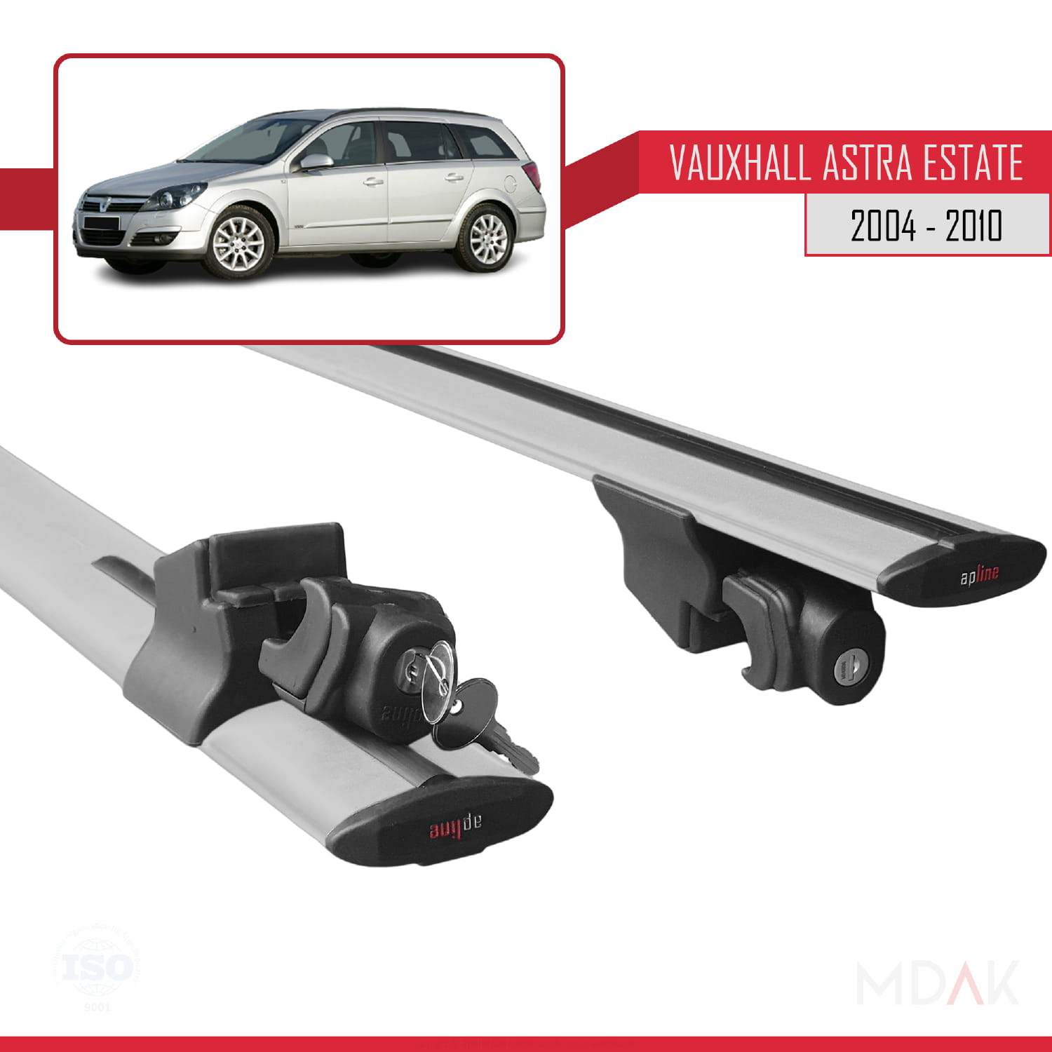 Vauxhall Astra H (A04) SW 2004-2010 Arası ile Uyumlu HOOK Model Ara Atkı Tavan Barı Gri 2 Adet - Görsel 5