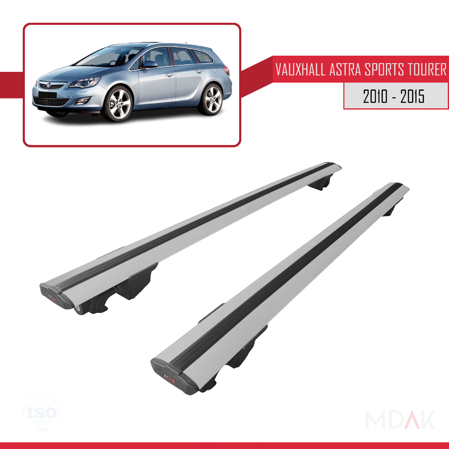Vauxhall Astra J (P09) ST 2010-2015 Arası ile Uyumlu HOOK Model Ara Atkı Tavan Barı Gri 2 Adet - Görsel 4
