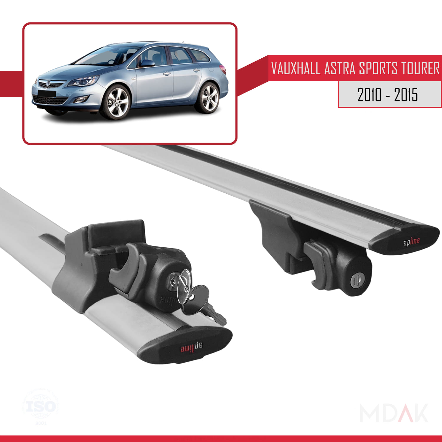 Vauxhall Astra J (P09) ST 2010-2015 Arası ile Uyumlu HOOK Model Ara Atkı Tavan Barı Gri 2 Adet - Görsel 5