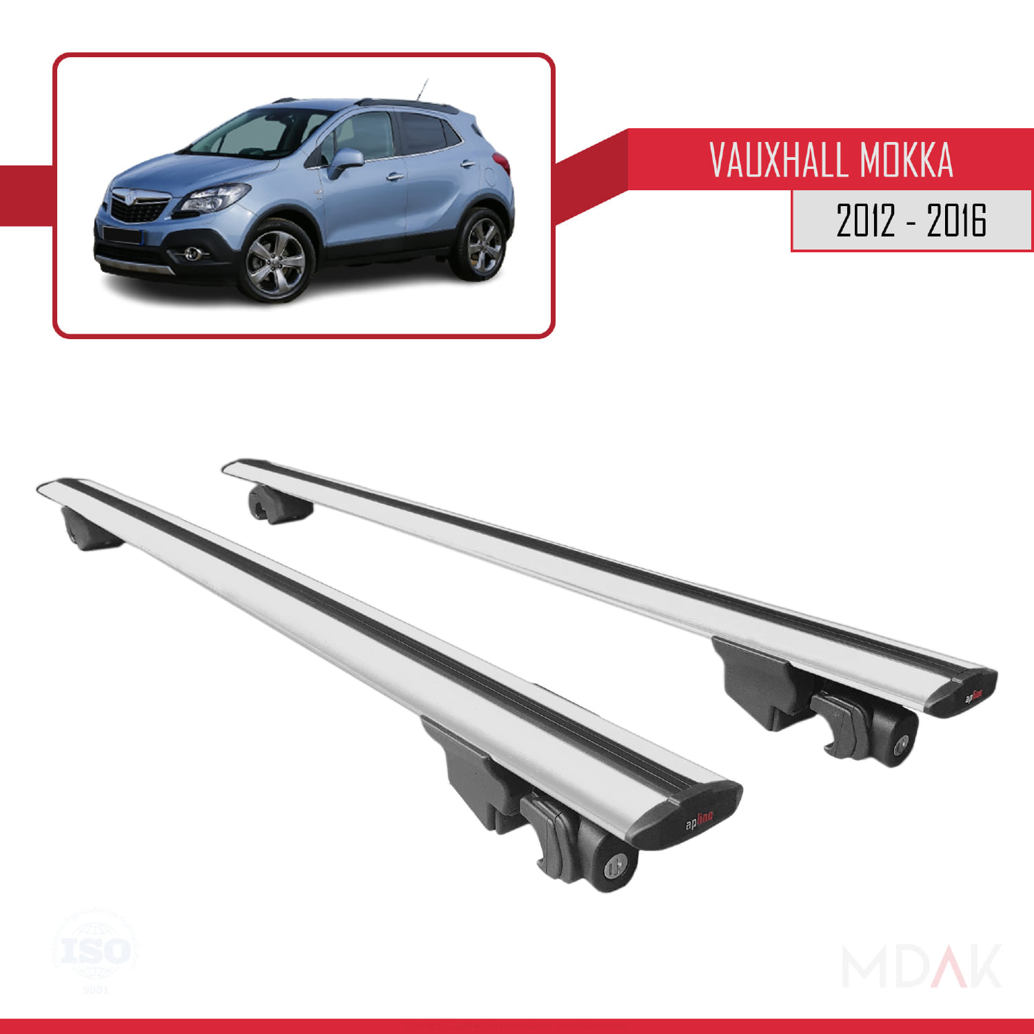 Vauxhall Mokka A (J13) 2012-2016 Arası ile Uyumlu HOOK Model Ara Atkı Tavan Barı Gri 2 Adet - Görsel 8