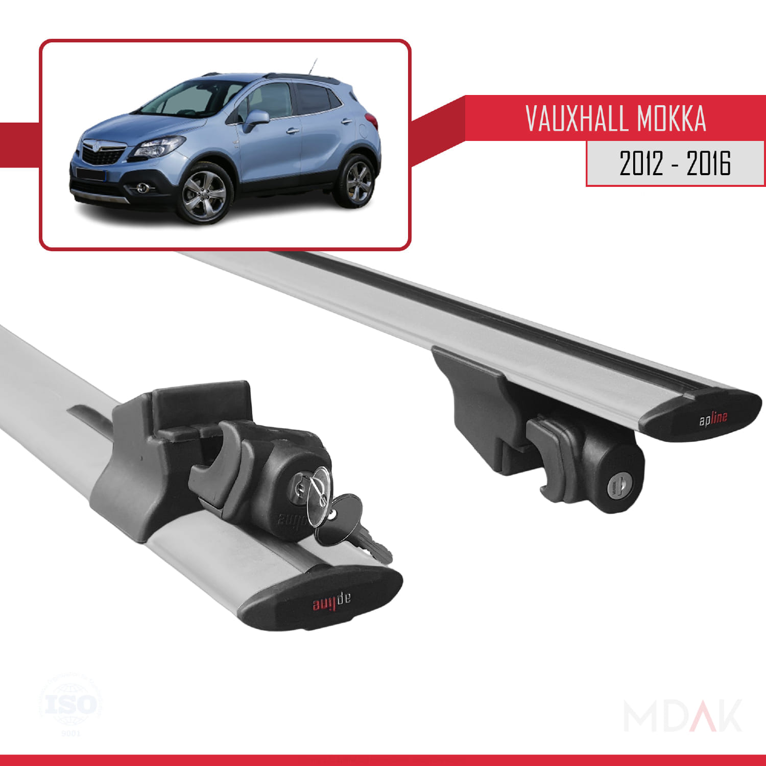 Vauxhall Mokka A (J13) 2012-2016 Arası ile Uyumlu HOOK Model Ara Atkı Tavan Barı Gri 2 Adet - Görsel 5