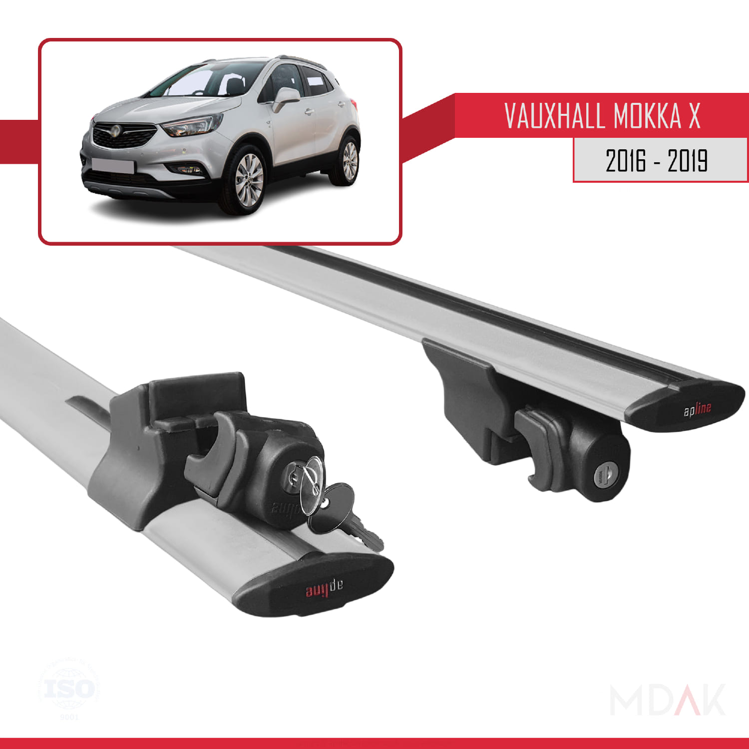Vauxhall Mokka X (J13) 2016-2019 Arası ile Uyumlu HOOK Model Ara Atkı Tavan Barı Gri 2 Adet - Görsel 5