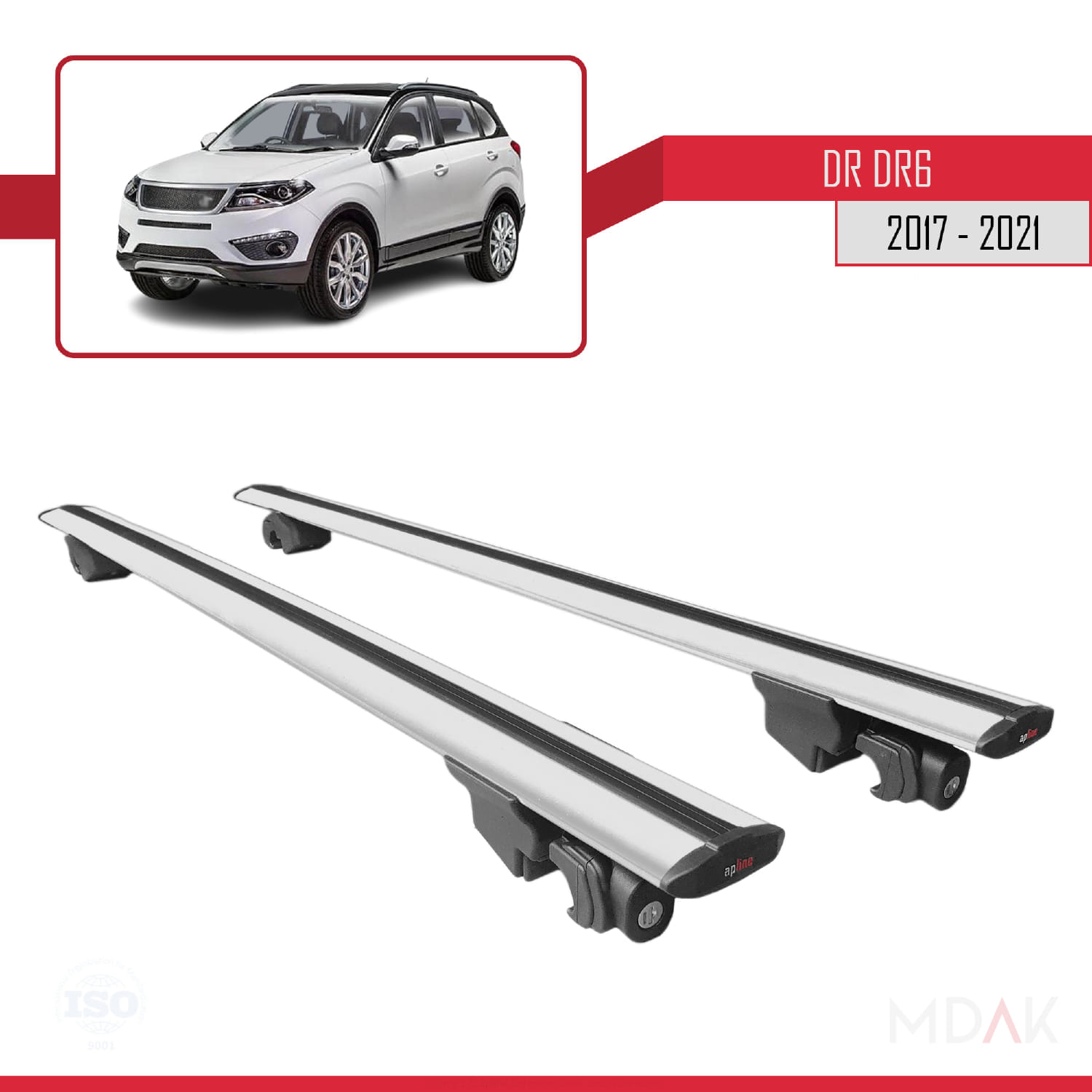 DR DR6 2017-2021 Arası ile Uyumlu HOOK Model Ara Atkı Tavan Barı Gri 2 Adet - Görsel 8