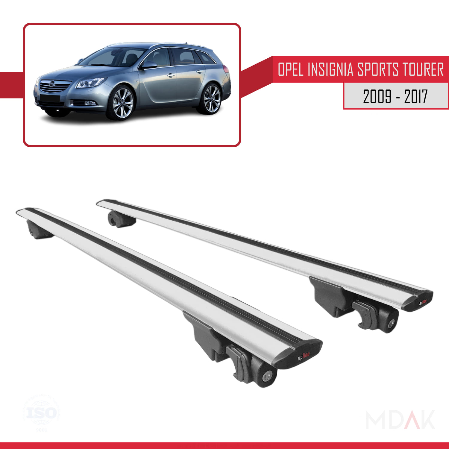 Opel Insignia (G09) ST 2009-2017 Arası ile Uyumlu HOOK Model Ara Atkı Tavan Barı Gri 2 Adet - Görsel 9