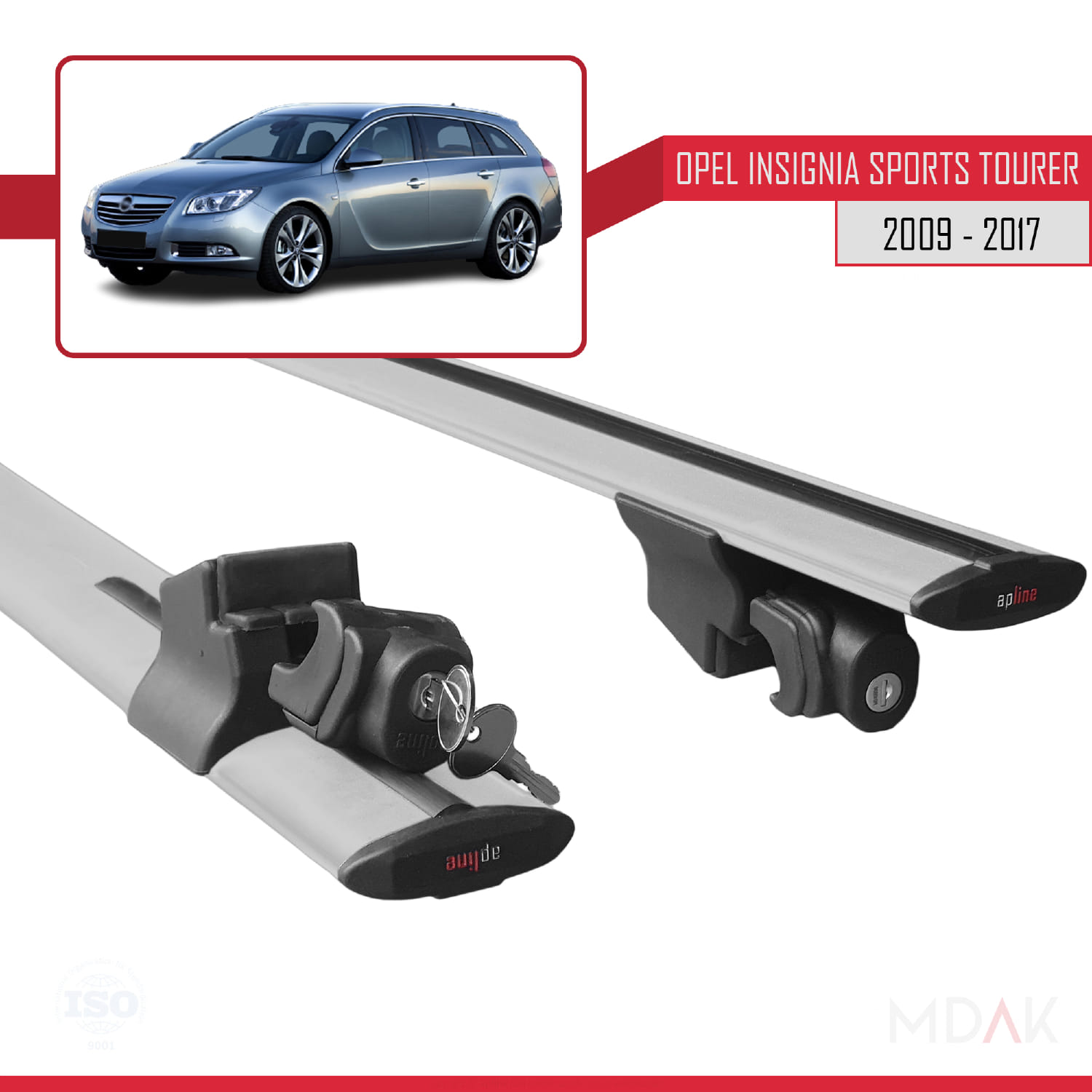Opel Insignia (G09) ST 2009-2017 Arası ile Uyumlu HOOK Model Ara Atkı Tavan Barı Gri 2 Adet - Görsel 5