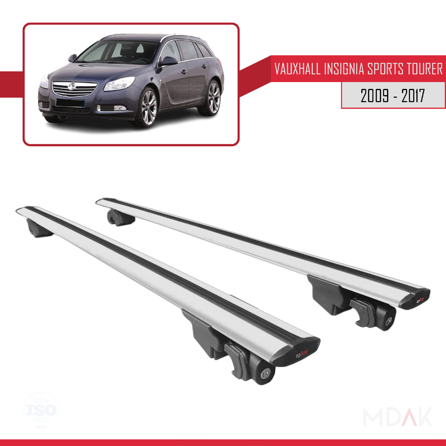 Vauxhall Insignia (G09) ST 2009-2017 Arası ile Uyumlu HOOK Model Ara Atkı Tavan Barı Gri 2 Adet - Görsel 9
