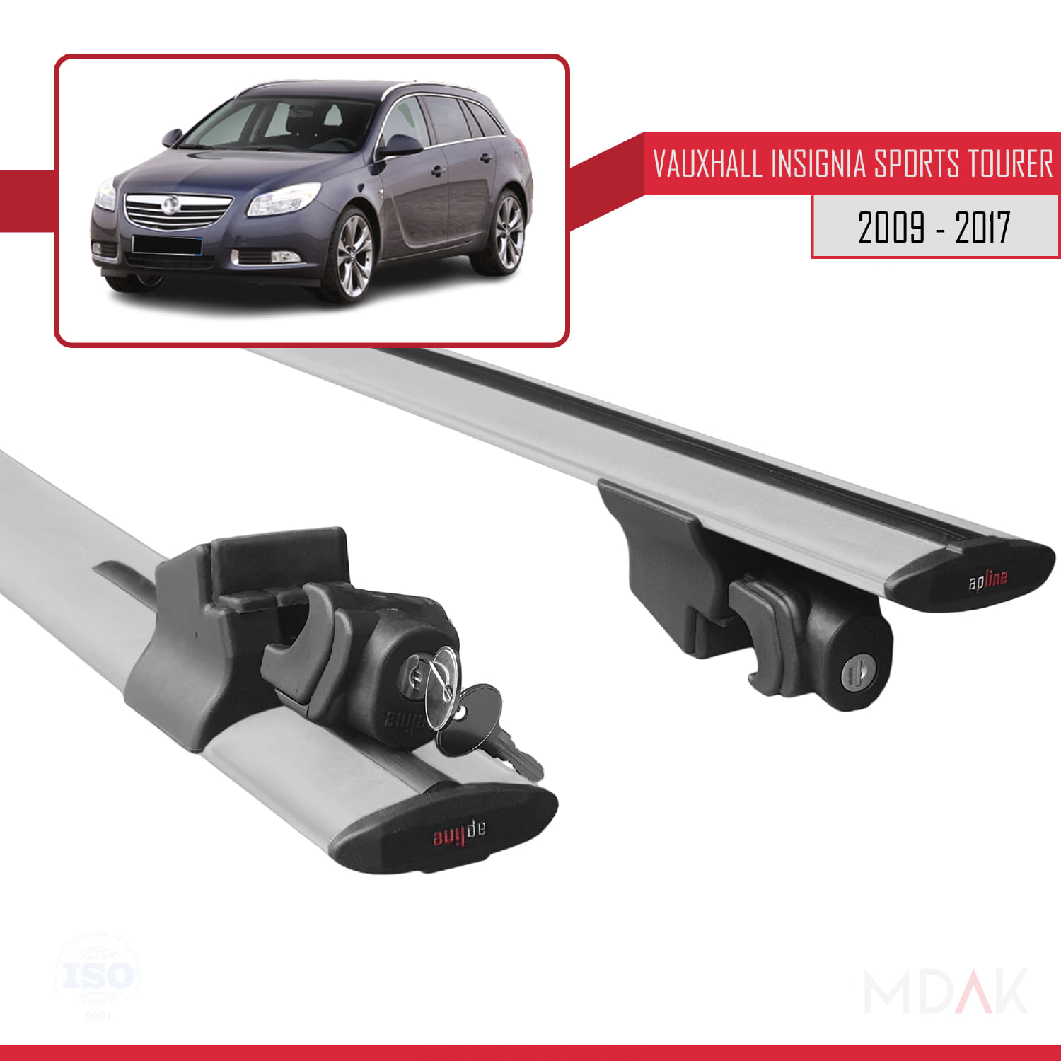 Vauxhall Insignia (G09) ST 2009-2017 Arası ile Uyumlu HOOK Model Ara Atkı Tavan Barı Gri 2 Adet - Görsel 5