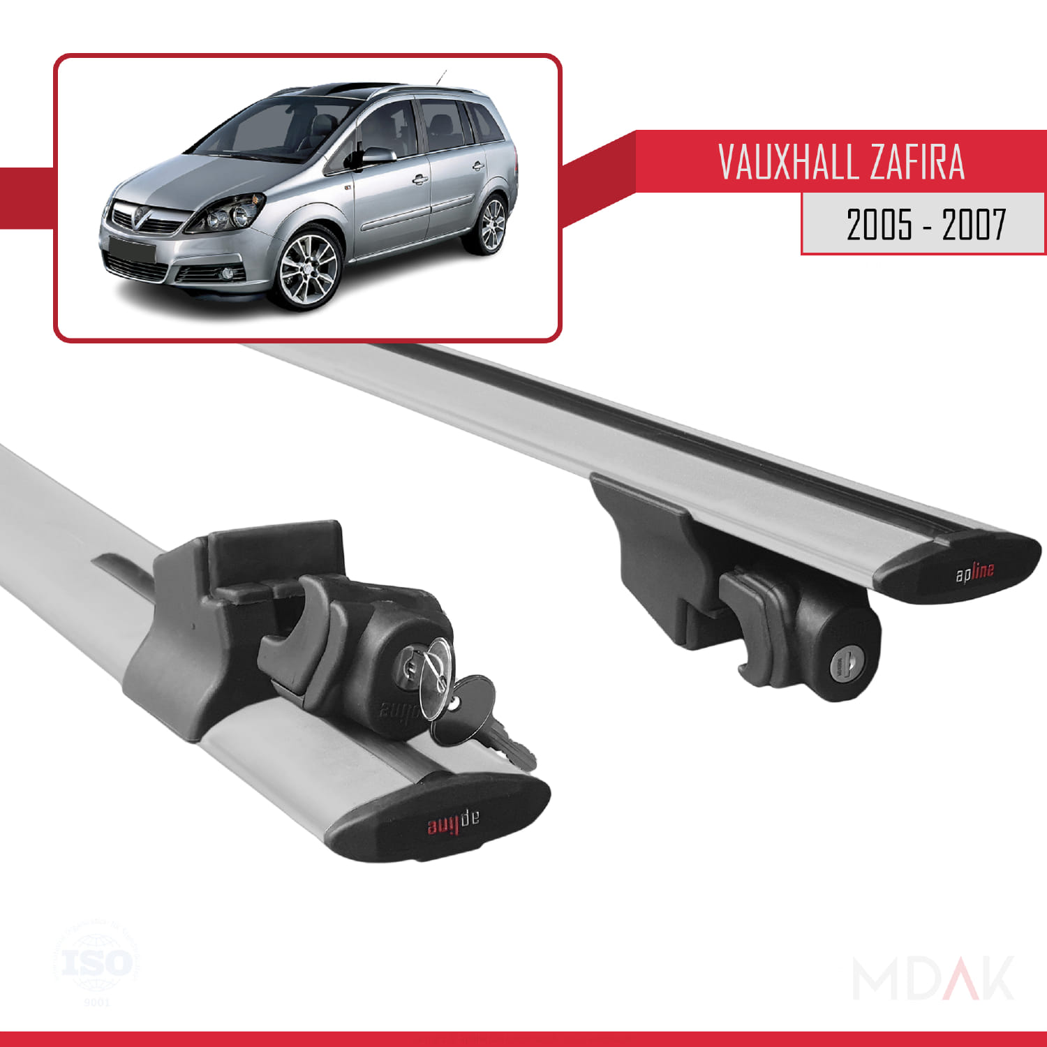 Vauxhall Zafira B (A05) 2005-2007 Arası ile Uyumlu HOOK Model Ara Atkı Tavan Barı Gri 2 Adet - Görsel 5