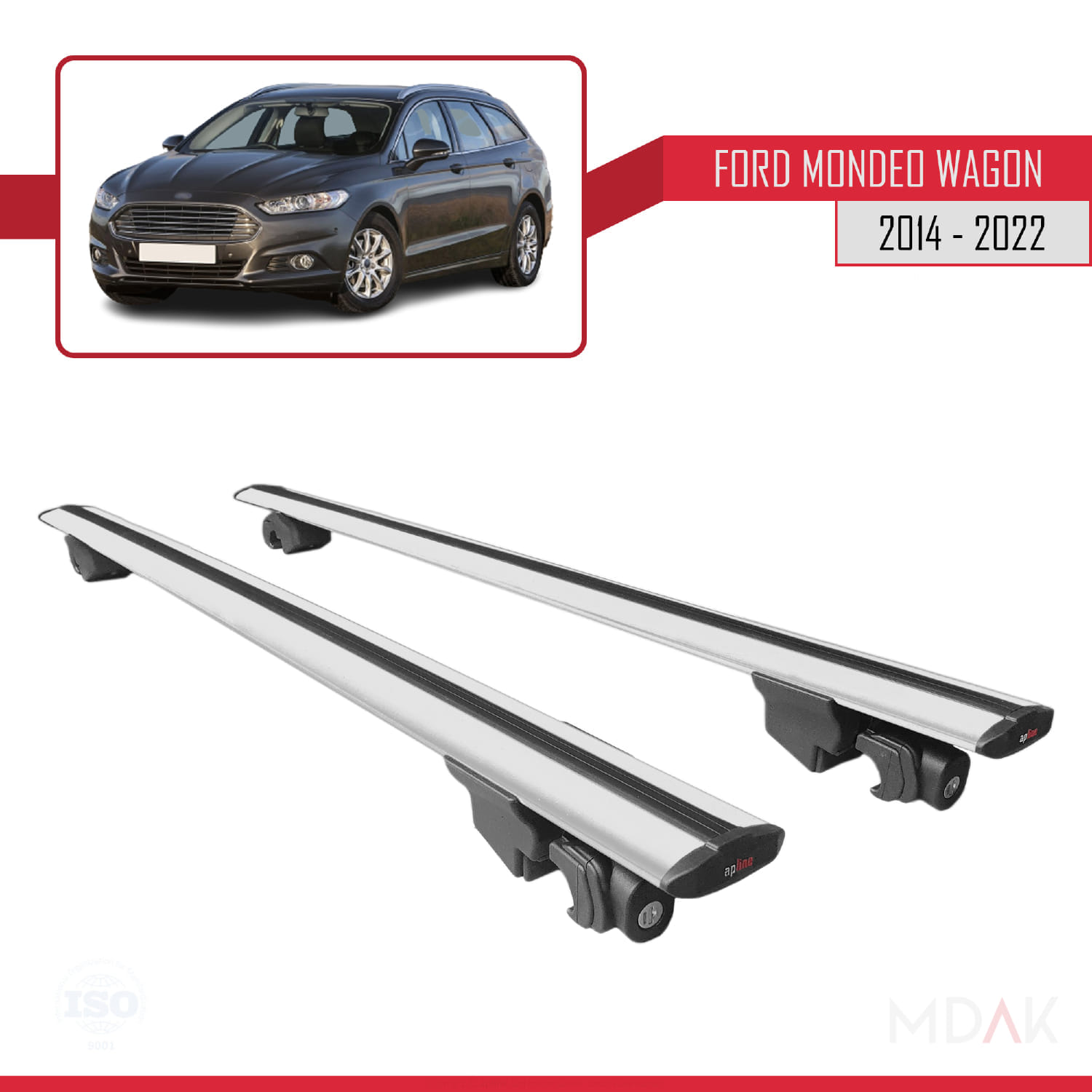 Ford Mondeo 4 (CD391) SW 2014-2022 Arası ile Uyumlu HOOK Model Ara Atkı Tavan Barı Gri 2 Adet - Görsel 8