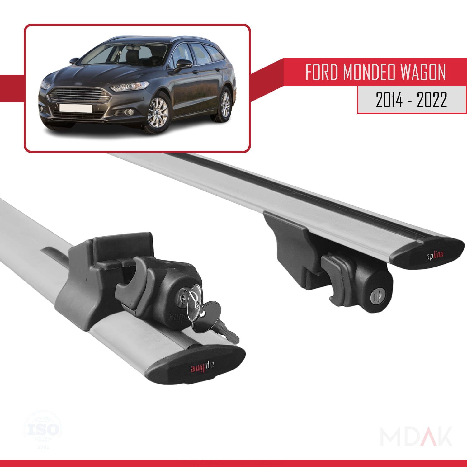 Ford Mondeo 4 (CD391) SW 2014-2022 Arası ile Uyumlu HOOK Model Ara Atkı Tavan Barı Gri 2 Adet - Görsel 5