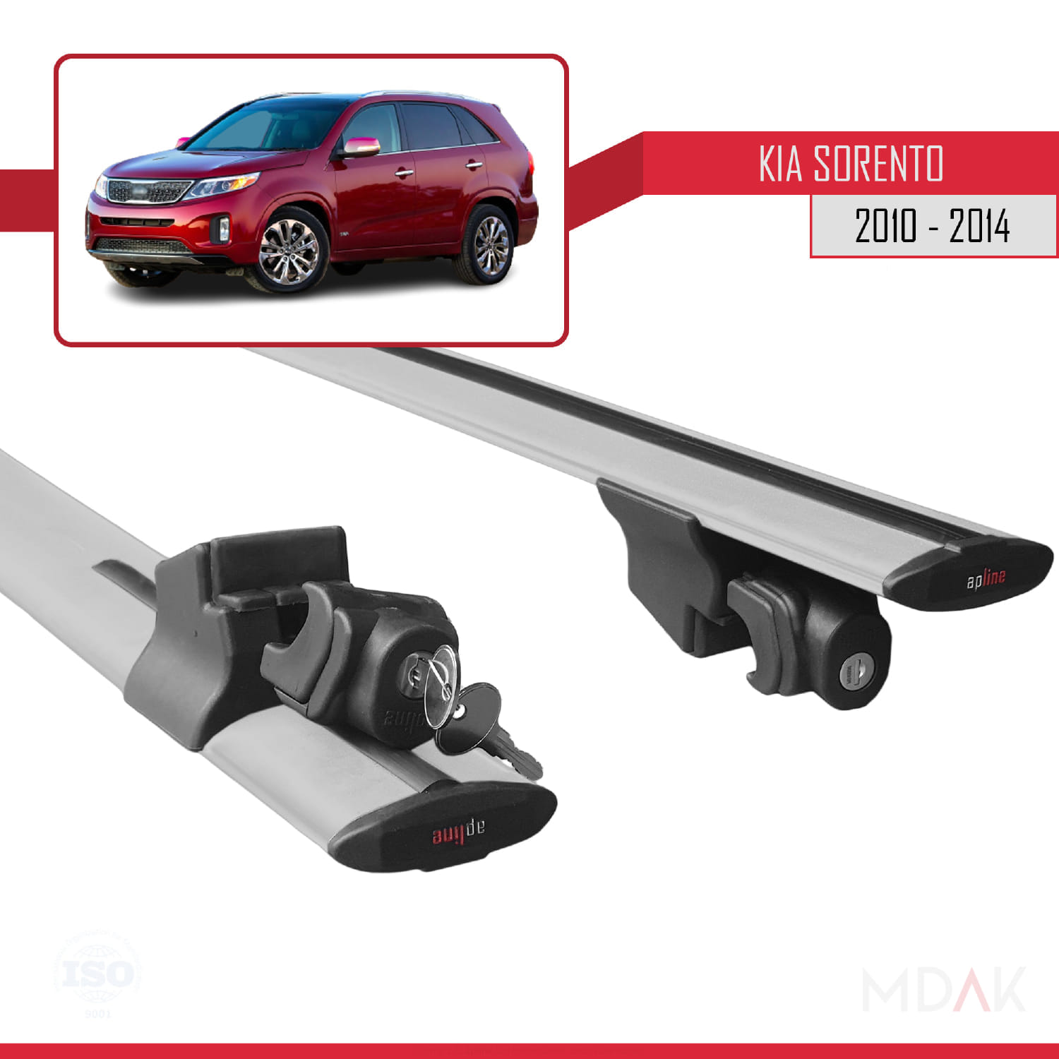 Kia Sorento 2 (XM) 2010-2014 Arası ile Uyumlu HOOK Model Ara Atkı Tavan Barı Gri 2 Adet - Görsel 5
