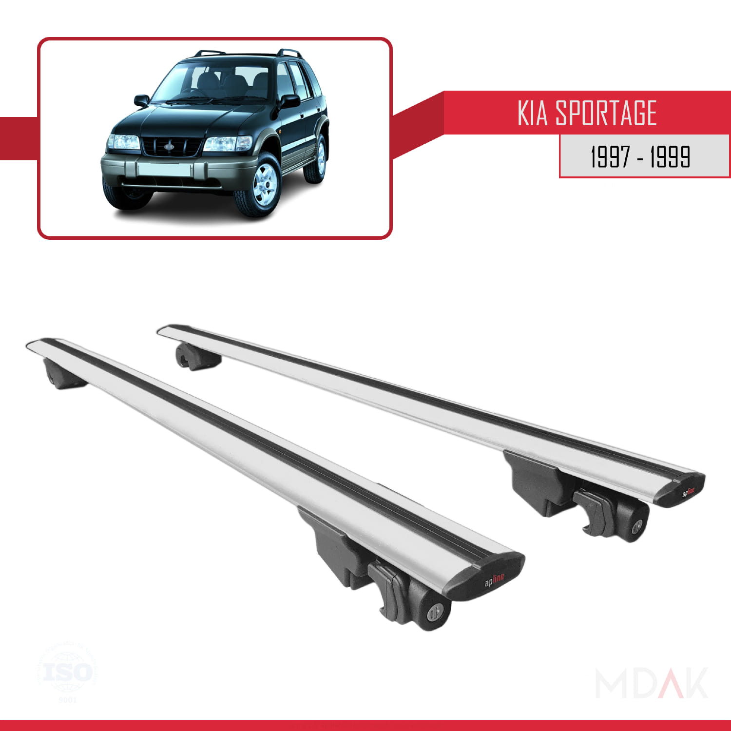 Kia Sportage 1997-1999 Arası ile Uyumlu HOOK Model Ara Atkı Tavan Barı Gri 2 Adet - Görsel 9