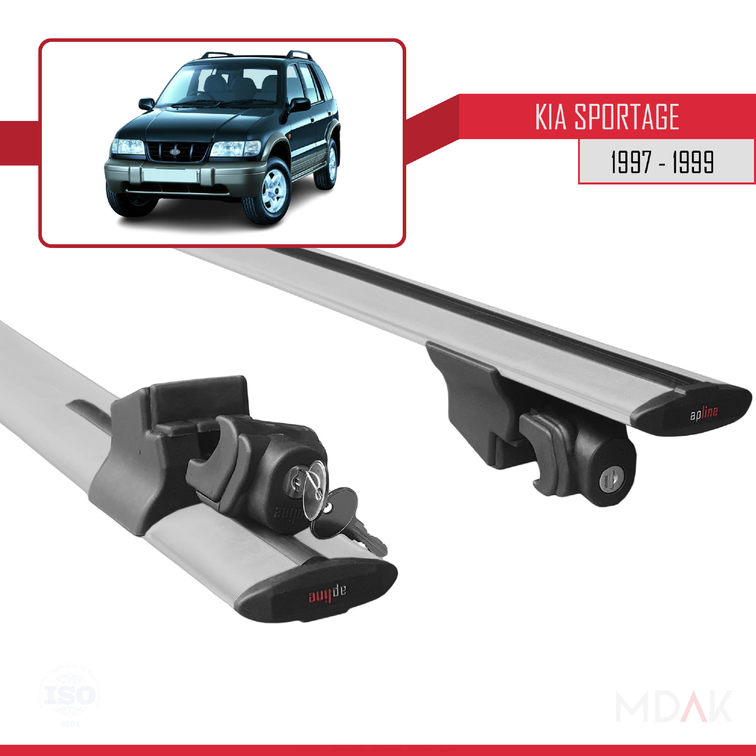 Kia Sportage 1997-1999 Arası ile Uyumlu HOOK Model Ara Atkı Tavan Barı Gri 2 Adet - Görsel 5