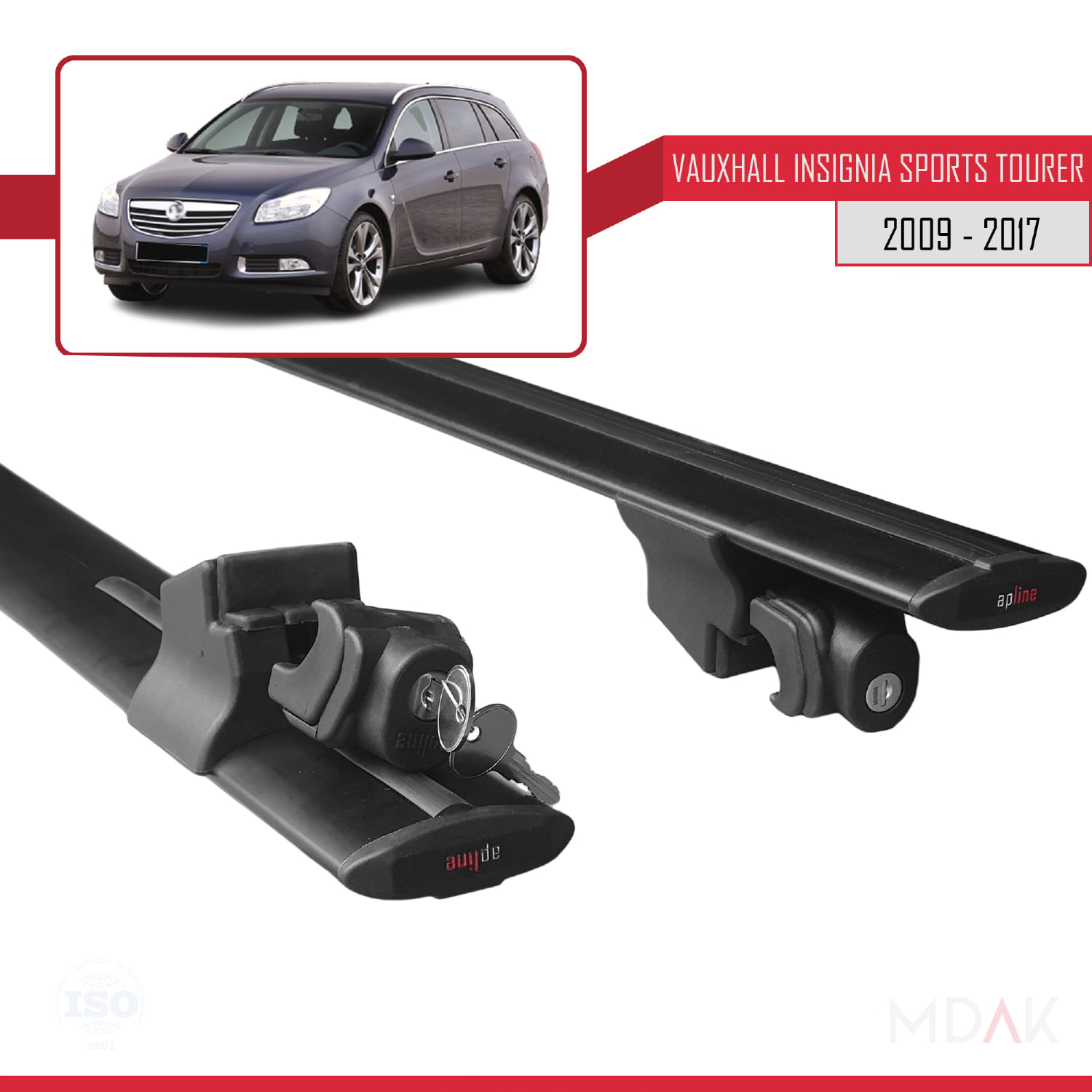 Vauxhall Insignia (G09) ST 2009-2017 Arası ile Uyumlu HOOK Model Ara Atkı Tavan Barı Siyah 2 Adet - Görsel 5