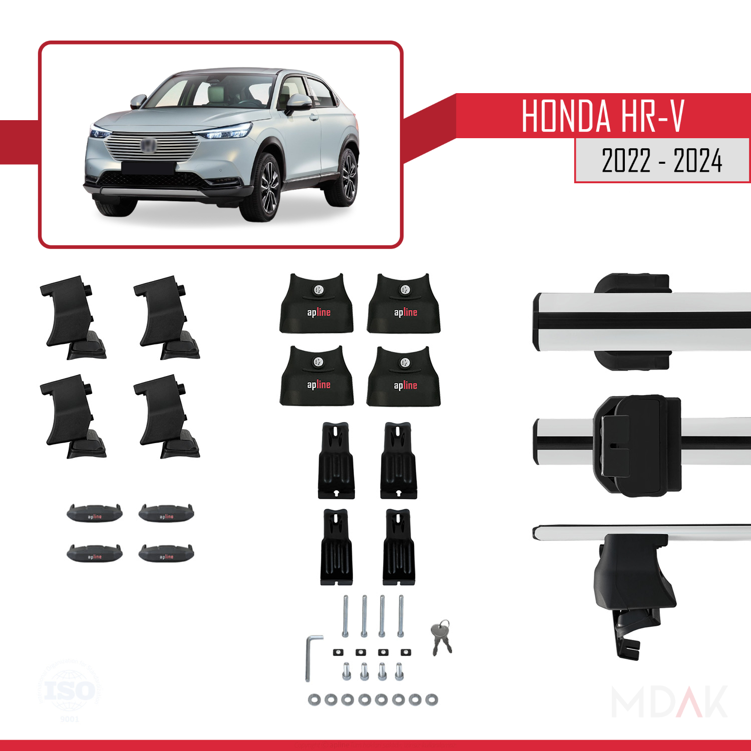 Honda HR-V 3 2022 ve Sonrası ile Uyumlu ACE-4 Ara Atkı Tavan Barı Gri 2 Adet - Görsel 6