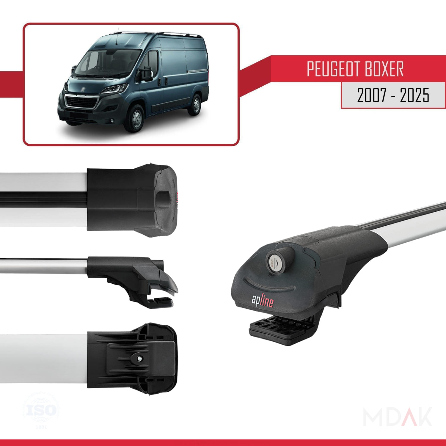 Peugeot Boxer 2 2007 ve Sonrası ile Uyumlu ACE-1 Ara Atkı Tavan Barı Gri 3 Adet - Görsel 3