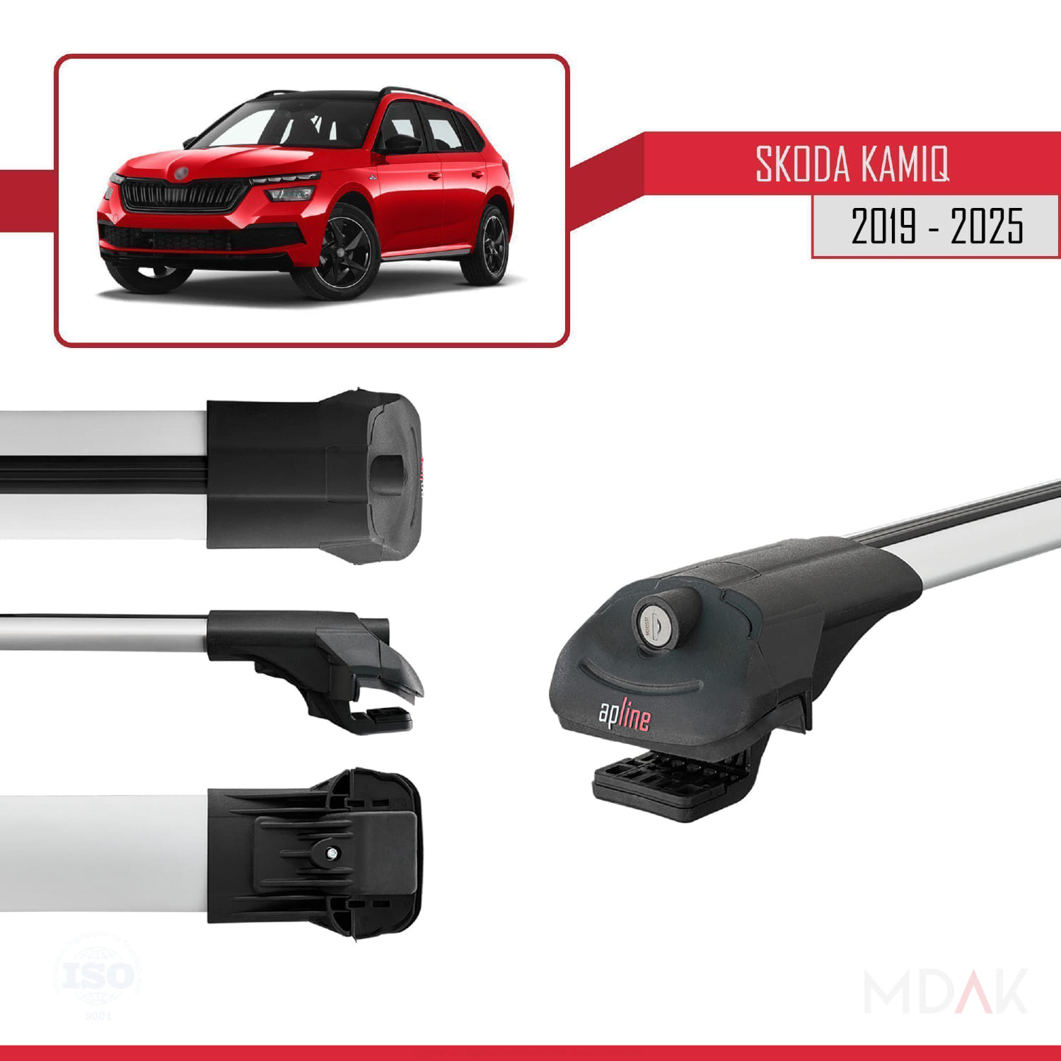 Skoda Kamiq 2019 ve Sonrası ile Uyumlu ACE-1 Ara Atkı Tavan Barı Gri 3 Adet - Görsel 3