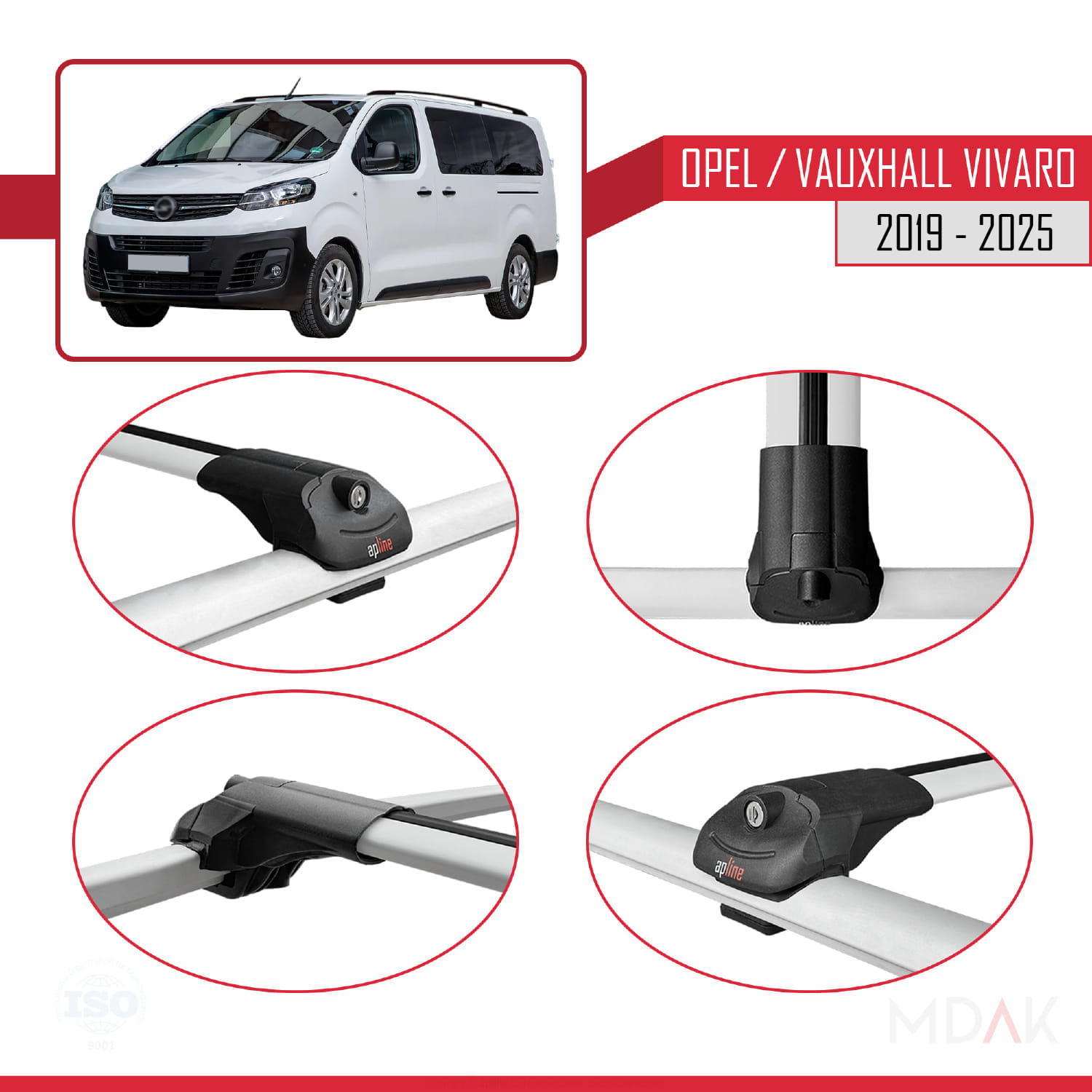 Opel Vivaro C 2019 ve Sonrası ile Uyumlu ACE-1 Ara Atkı Tavan Barı Gri 3 Adet - Görsel 4