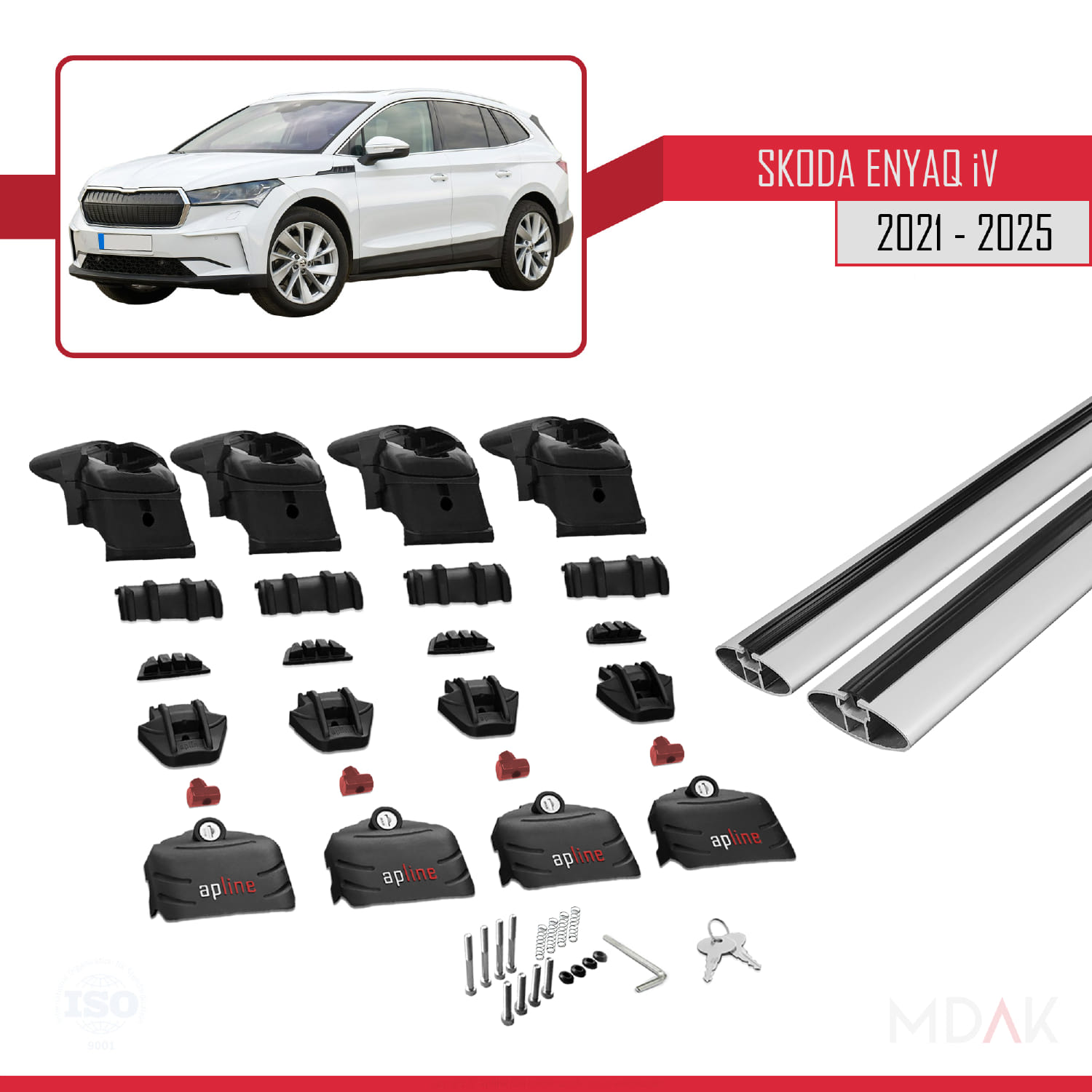 Skoda Enyaq 2021 ve Sonrası ile Uyumlu ACE-2 Ara Atkı Tavan Barı Gri 2 Adet - Görsel 6