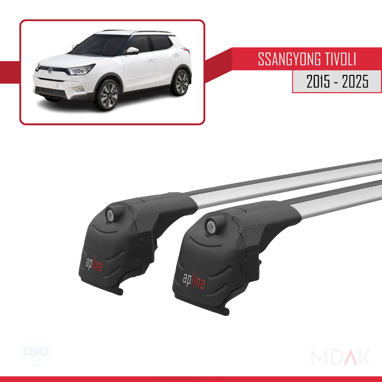 Ssangyong Tivoli 2015 ve Sonrası ile Uyumlu ACE-2 Ara Atkı Tavan Barı Gri 2 Adet - Görsel 3