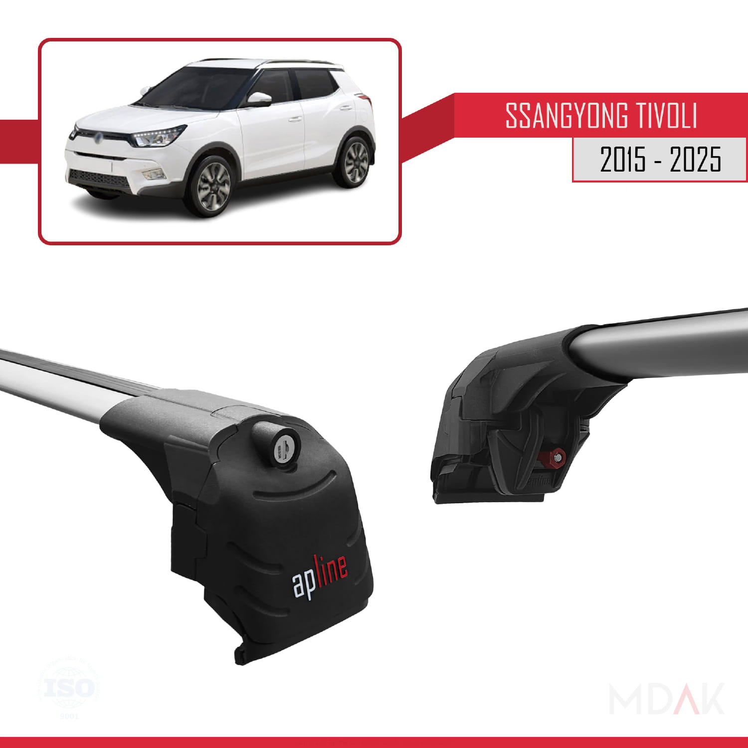 Ssangyong Tivoli 2015 ve Sonrası ile Uyumlu ACE-2 Ara Atkı Tavan Barı Gri 2 Adet - Görsel 4