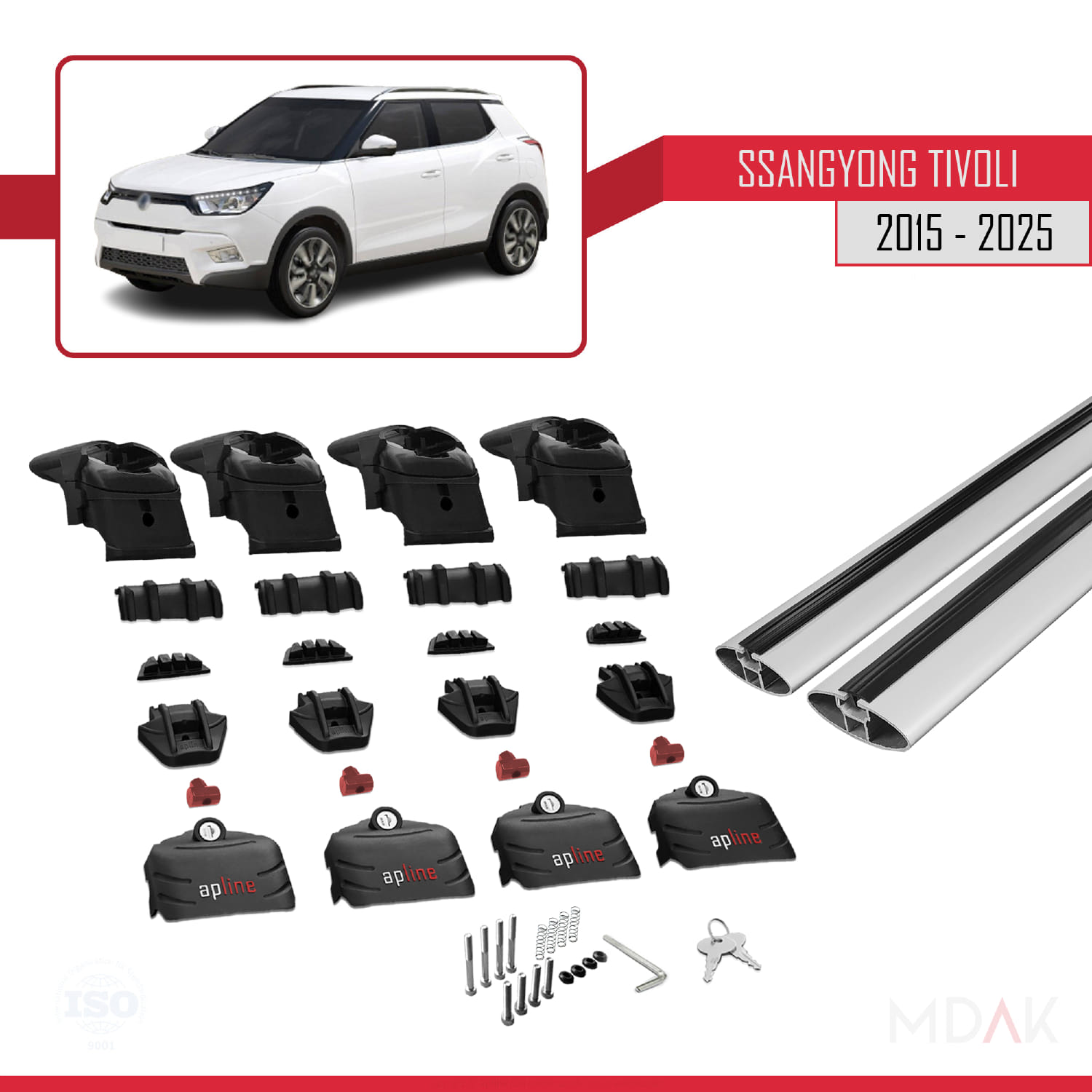 Ssangyong Tivoli 2015 ve Sonrası ile Uyumlu ACE-2 Ara Atkı Tavan Barı Gri 2 Adet - Görsel 6