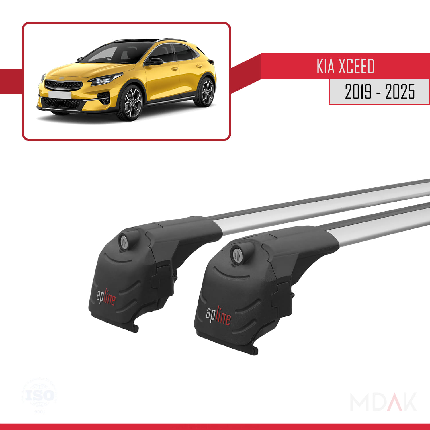 Kia XCeed (CD) 2019 ve Sonrası ile Uyumlu ACE-2 Ara Atkı Tavan Barı Gri 2 Adet - Görsel 3