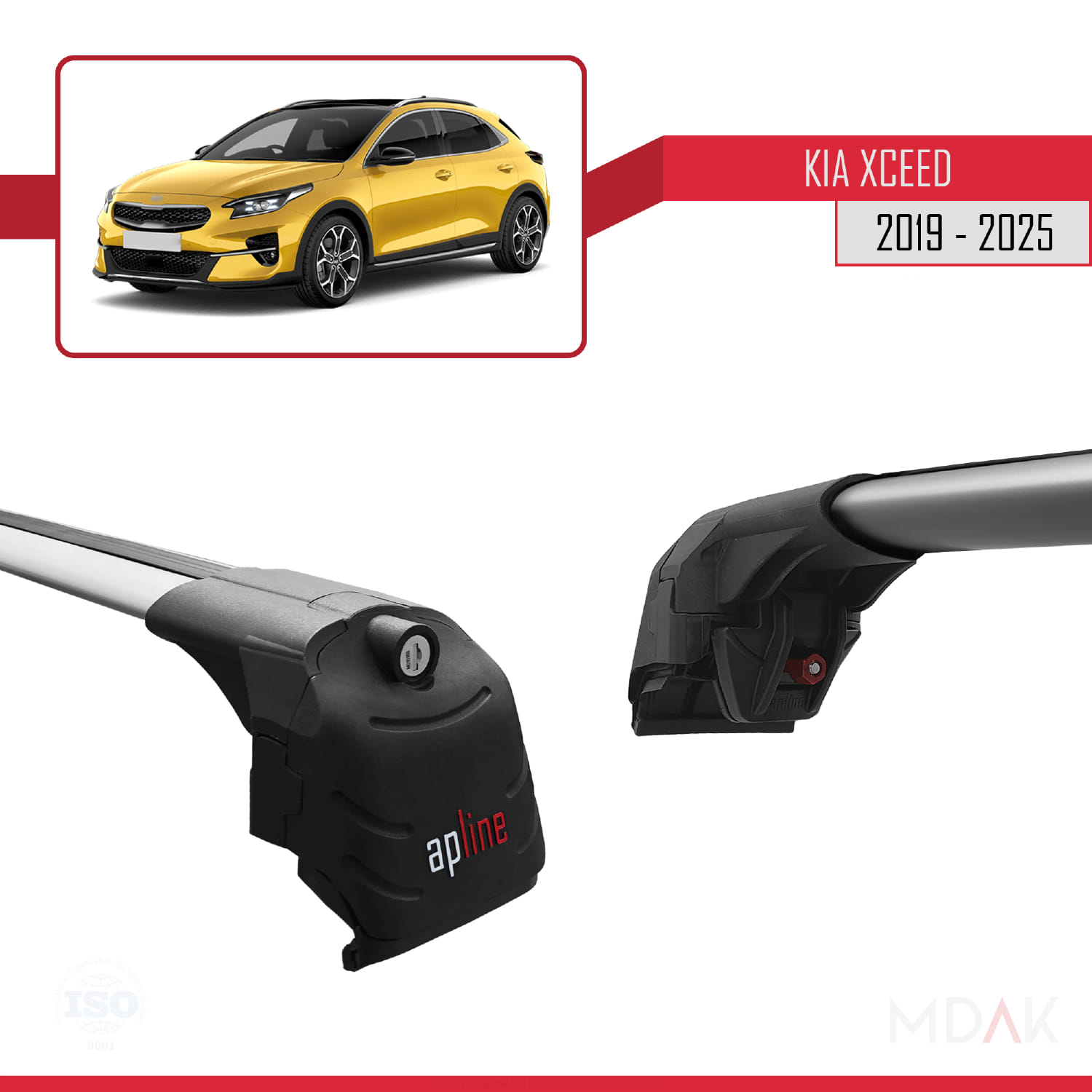 Kia XCeed (CD) 2019 ve Sonrası ile Uyumlu ACE-2 Ara Atkı Tavan Barı Gri 2 Adet - Görsel 4