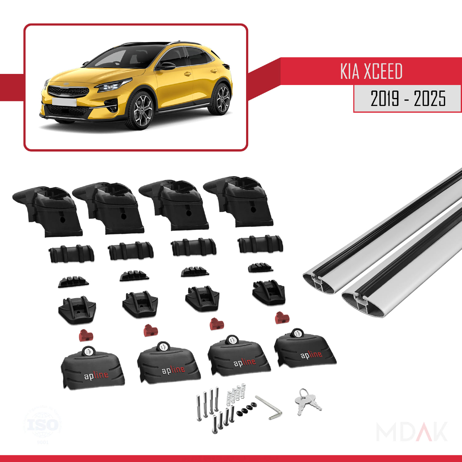 Kia XCeed (CD) 2019 ve Sonrası ile Uyumlu ACE-2 Ara Atkı Tavan Barı Gri 2 Adet - Görsel 6