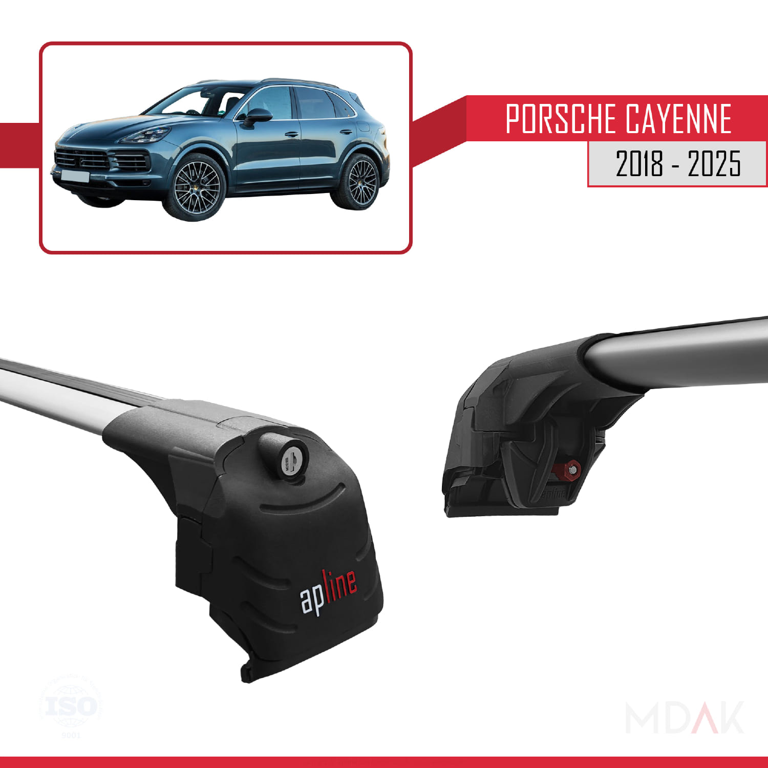 Porsche Cayenne 3 (9YA) 2018 ve Sonrası ile Uyumlu ACE-2 Ara Atkı Tavan Barı Gri 2 Adet - Görsel 4