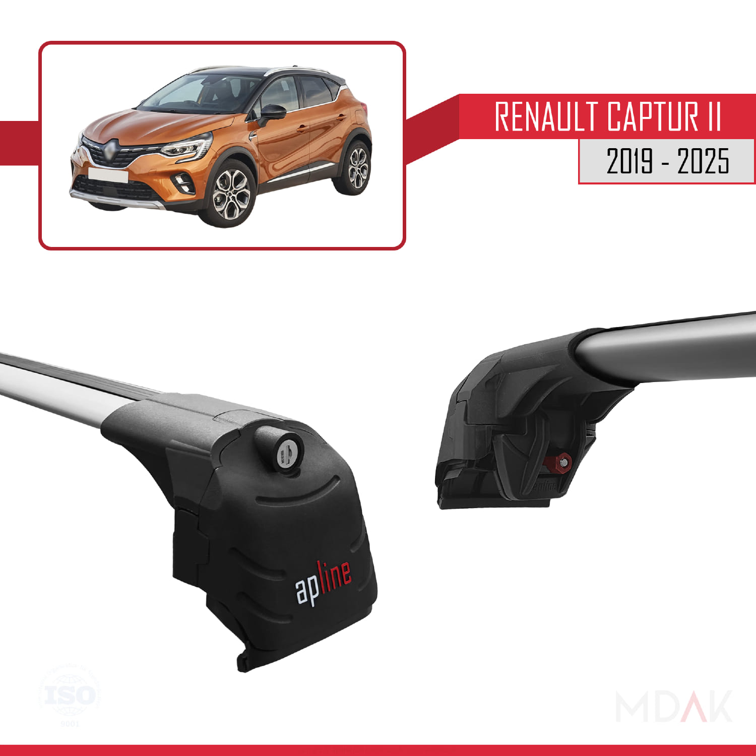 Renault Captur 2 2019 ve Sonrası ile Uyumlu ACE-2 Ara Atkı Tavan Barı Gri 2 Adet - Görsel 4