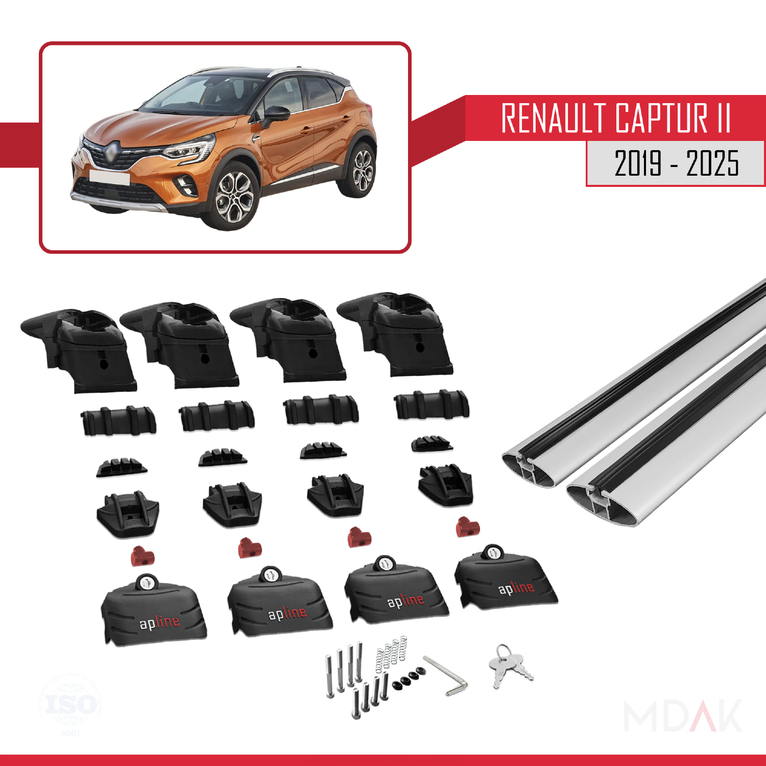 Renault Captur 2 2019 ve Sonrası ile Uyumlu ACE-2 Ara Atkı Tavan Barı Gri 2 Adet - Görsel 6