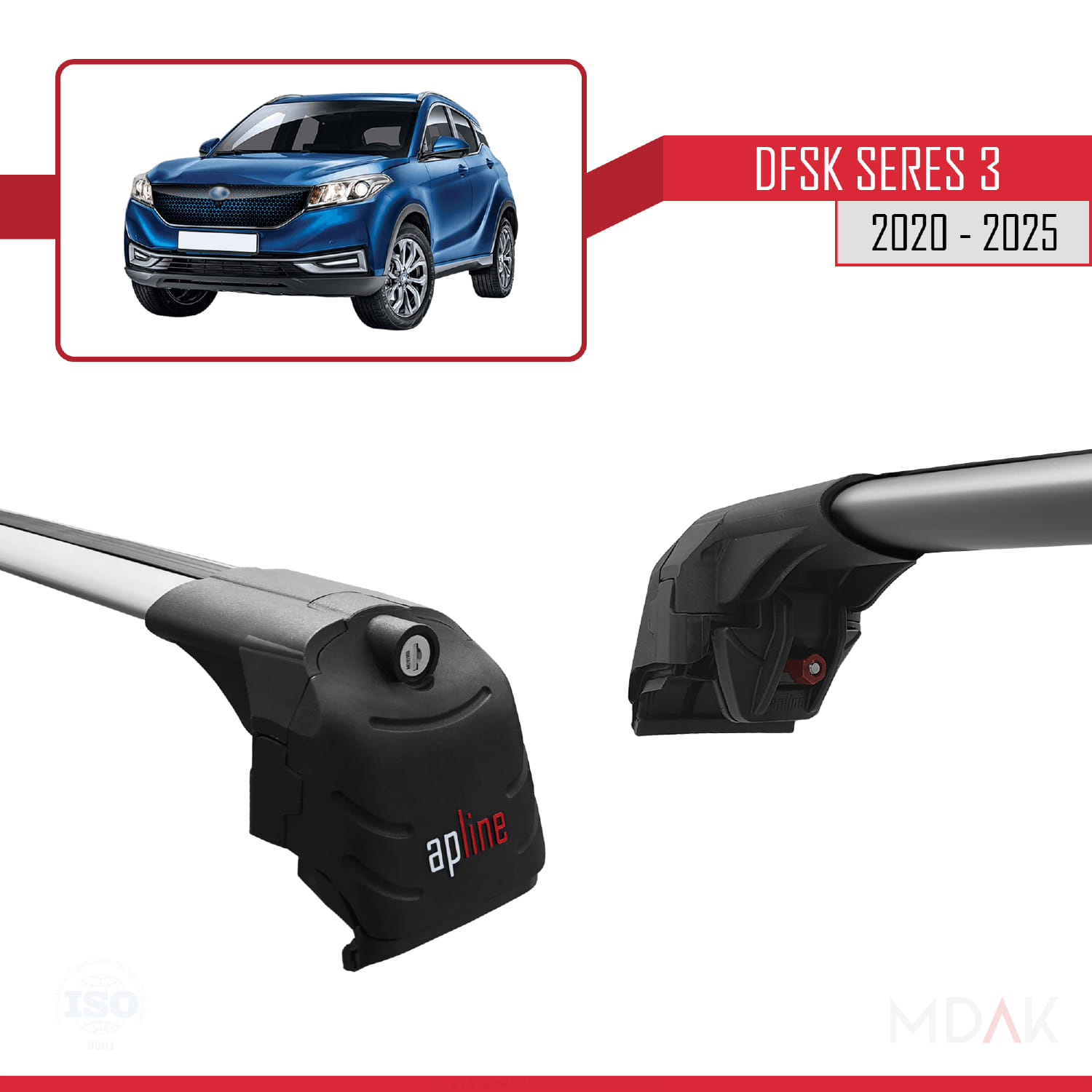 DFSK Glory/Seres 3 2020 ve Sonrası ile Uyumlu ACE-2 Ara Atkı Tavan Barı Gri 2 Adet - Görsel 4