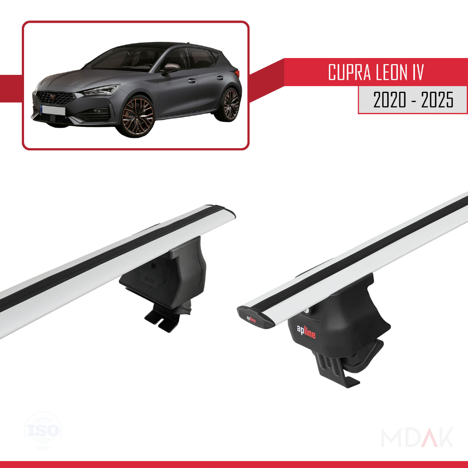 Seat/Cupra Leon 4 2020 ve Sonrası ile Uyumlu ACE-4 Ara Atkı Tavan Barı Gri 2 Adet - Görsel 4
