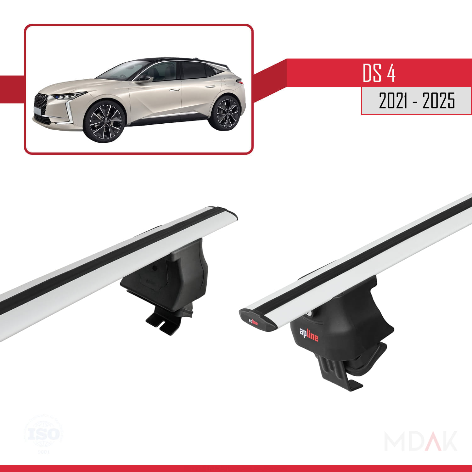 DS 4 II 2021 ve Sonrası ile Uyumlu ACE-4 Ara Atkı Tavan Barı Gri 2 Adet - Görsel 4