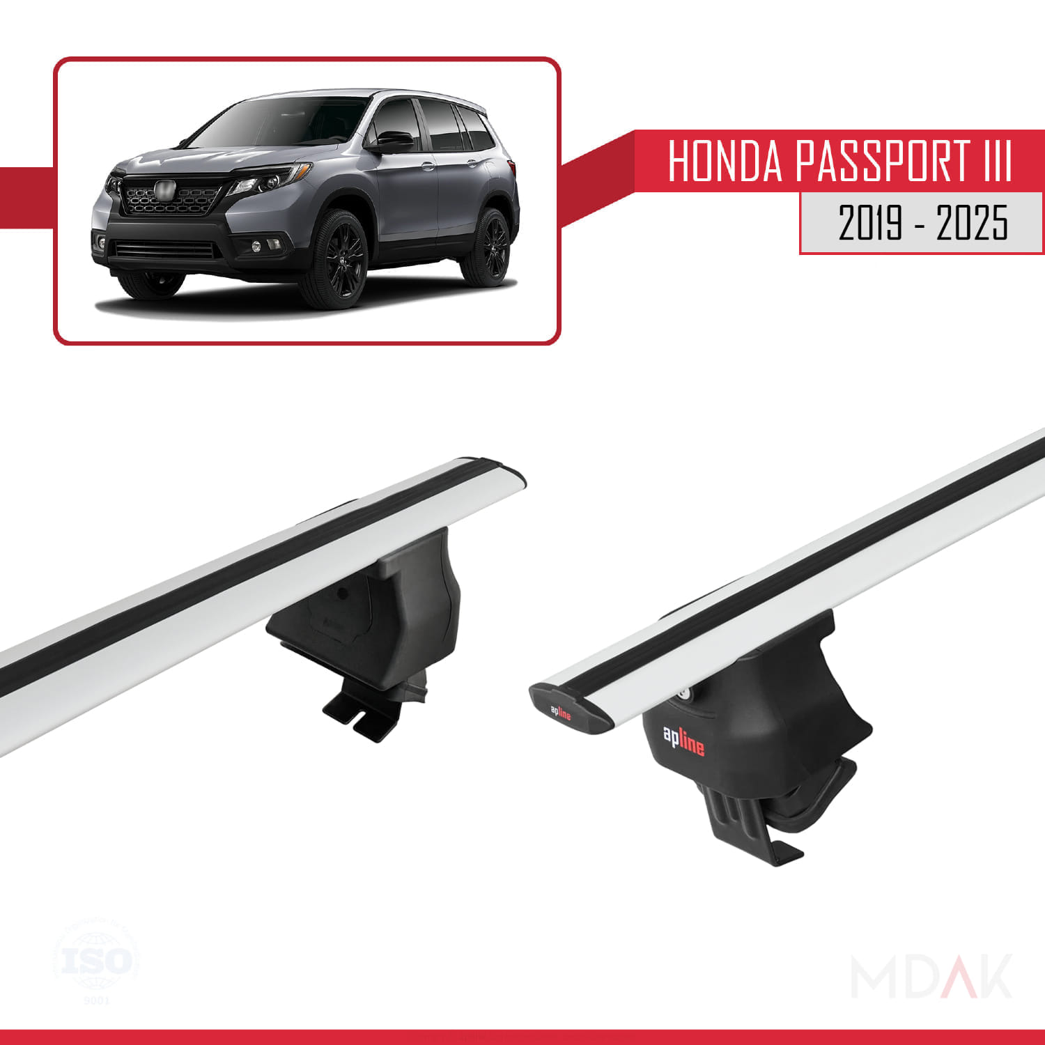 Honda Passport 3 (YF7/8) 2019 ve Sonrası ile Uyumlu ACE-4 Ara Atkı Tavan Barı Gri 2 Adet - Görsel 4