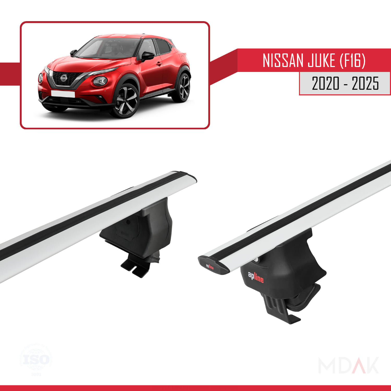 Nissan Juke 2 (F16) 2020 ve Sonrası ile Uyumlu ACE-4 Ara Atkı Tavan Barı Gri 2 Adet - Görsel 5