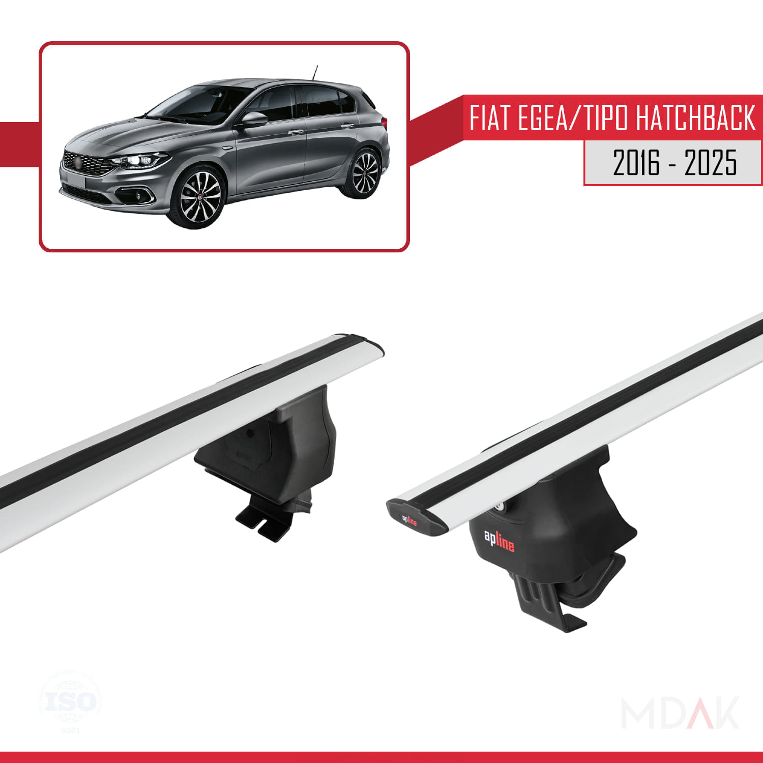 Fiat Egea HB 2016 ve Sonrası ile Uyumlu ACE-4 Ara Atkı Tavan Barı Gri 2 Adet - Görsel 4