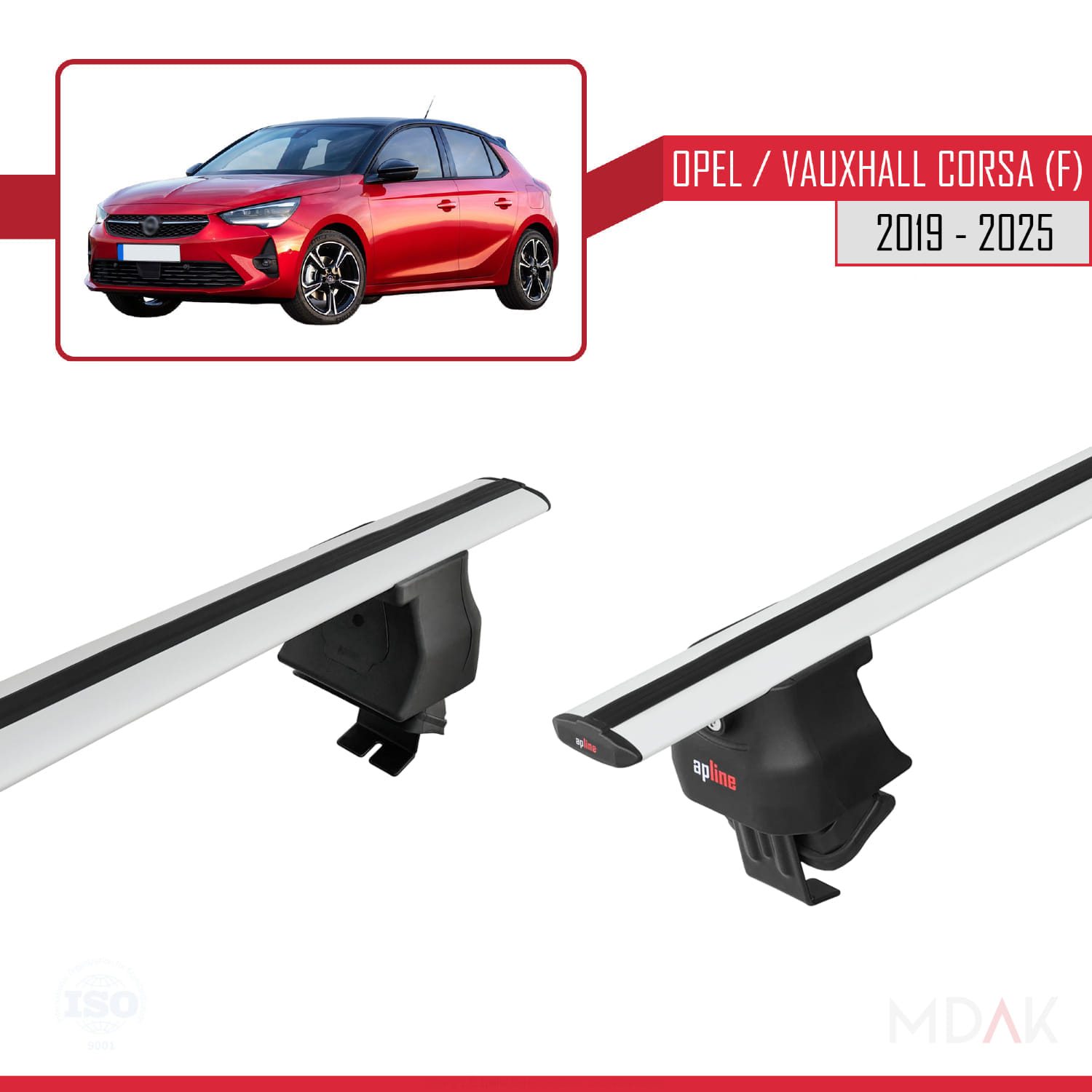 Opel/Vauxhall Corsa F 2019 ve Sonrası ile Uyumlu ACE-4 Ara Atkı Tavan Barı Gri 2 Adet - Görsel 5