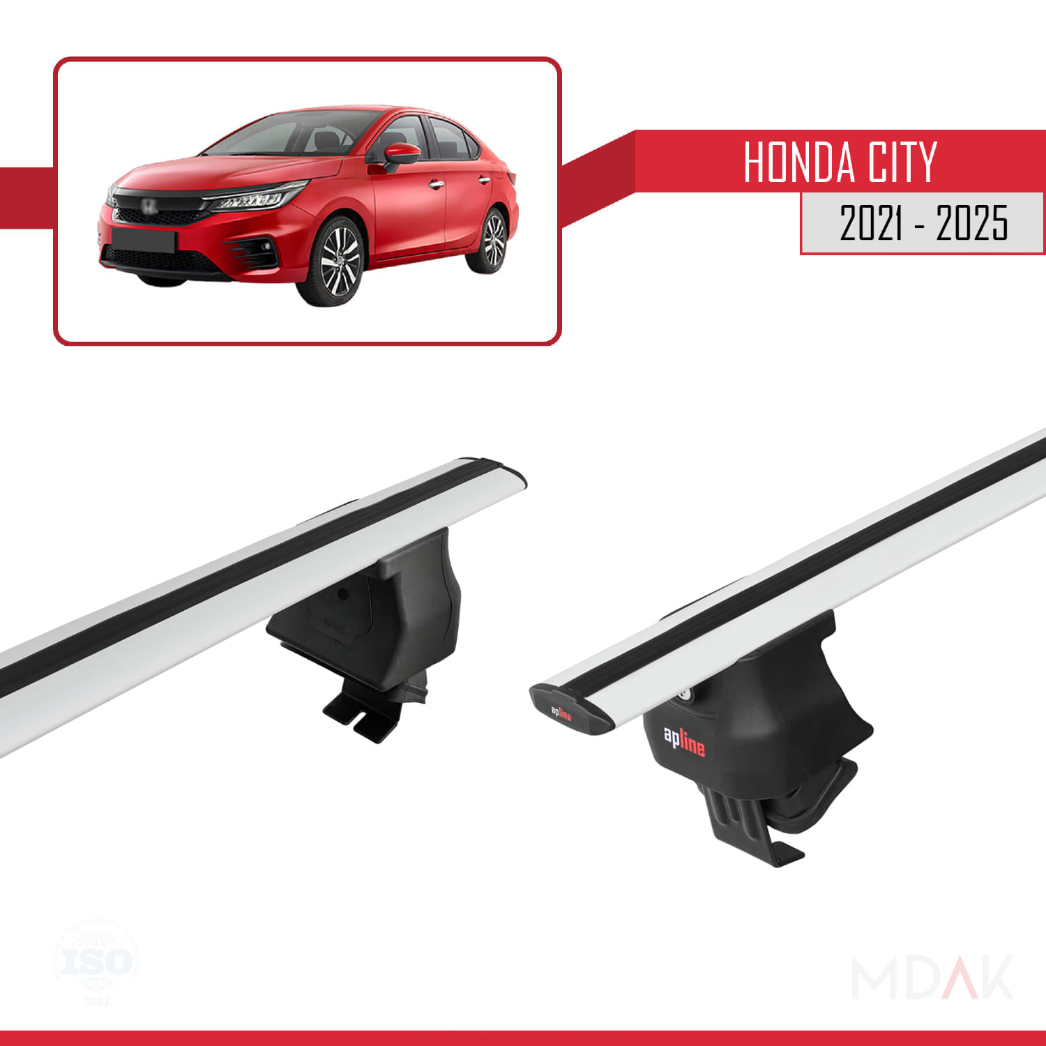 Honda City 2021 ve Sonrası ile Uyumlu ACE-4 Ara Atkı Tavan Barı Gri 2 Adet - Görsel 5