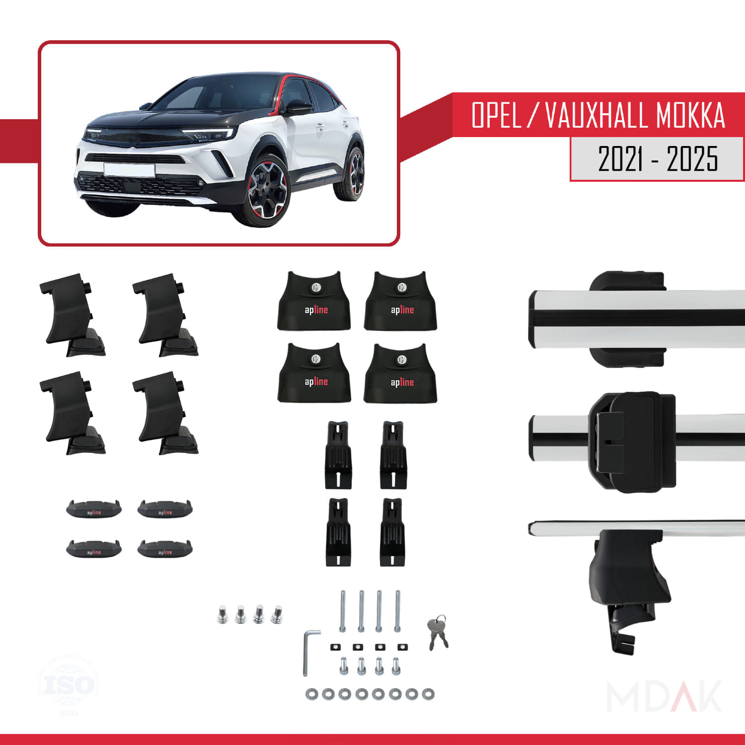 Opel/Vauxhall Mokka B 2021 ve Sonrası ile Uyumlu ACE-4 Ara Atkı Tavan Barı Gri 2 Adet - Görsel 6